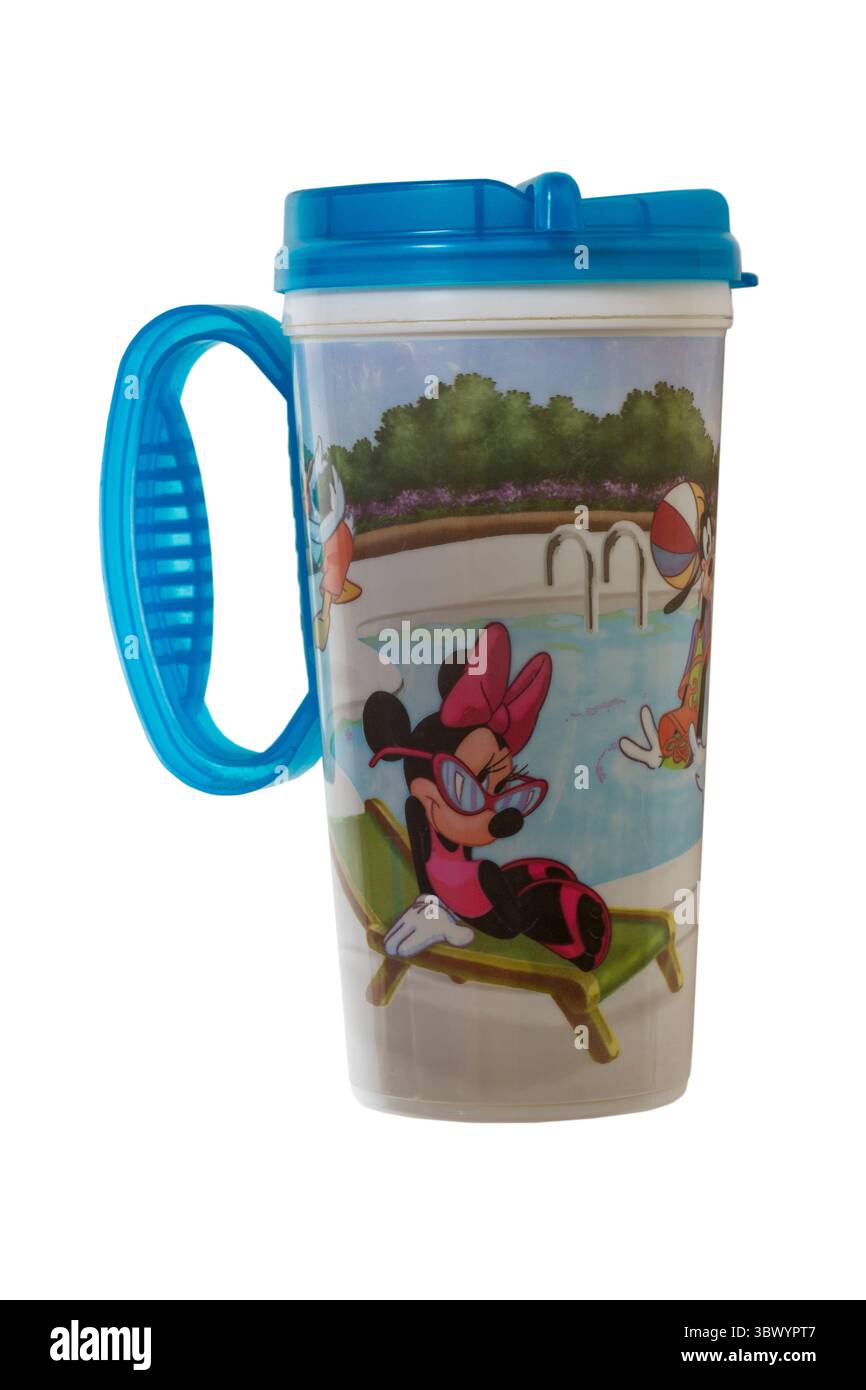 Reisebecher isoliert auf weißem Hintergrund Stockfoto