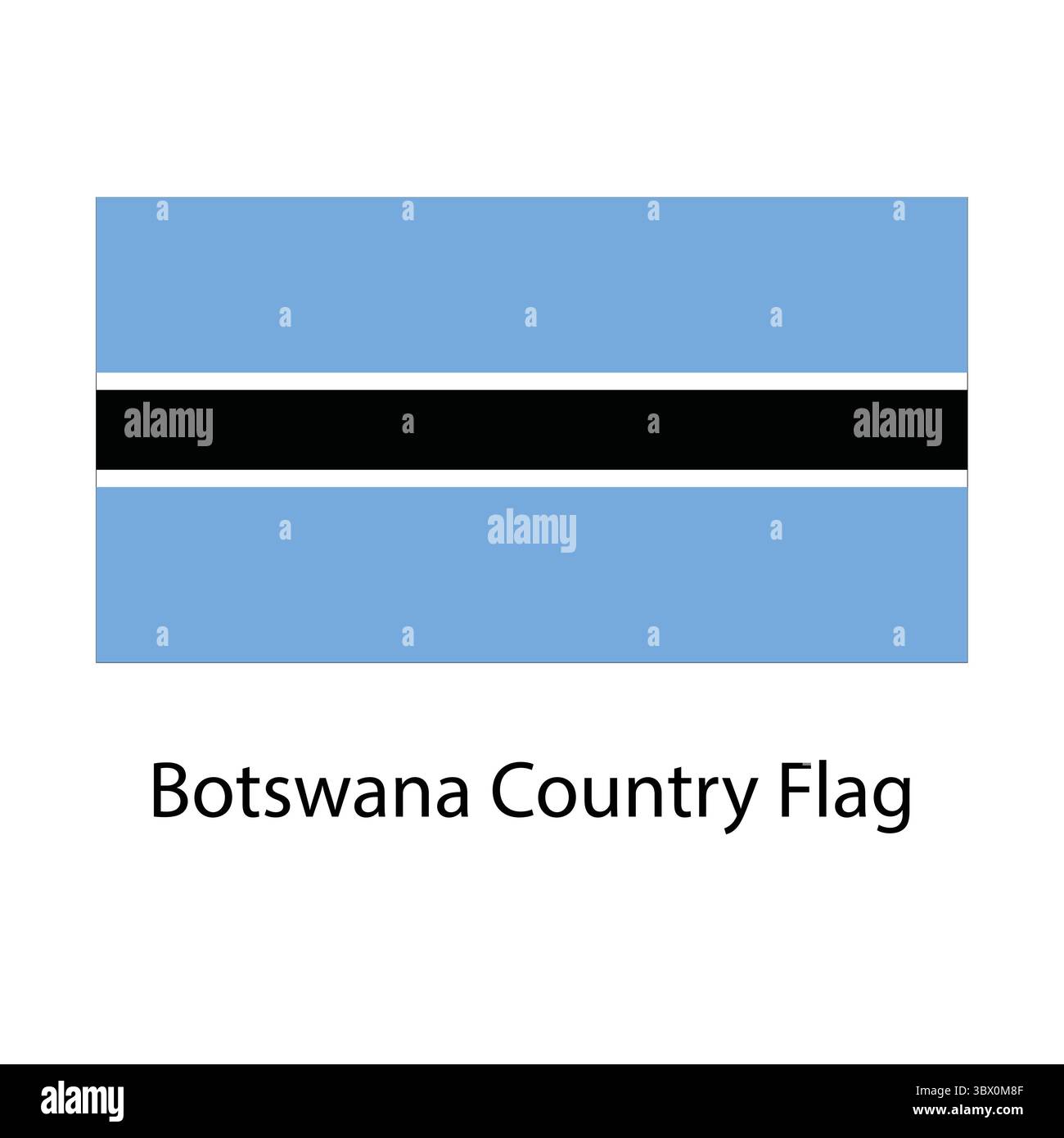 Botswana Country Flag Handzeichnung Illustration vektorbasierte Zeichnung Stock Vektor