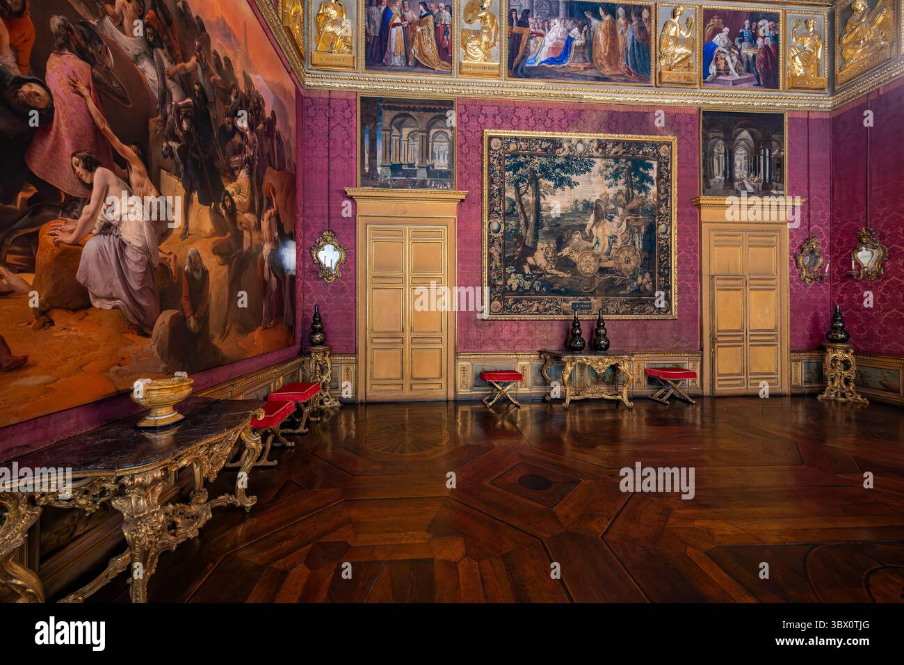 Turin, Italien - 9. September 2023: Ballsaal des Palazzo reale (Königspalast) in Turin. Stockfoto