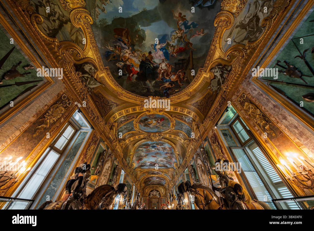 Turin, Italien - 9. September 2023: Ballsaal des Palazzo reale (Königspalast) in Turin. Stockfoto