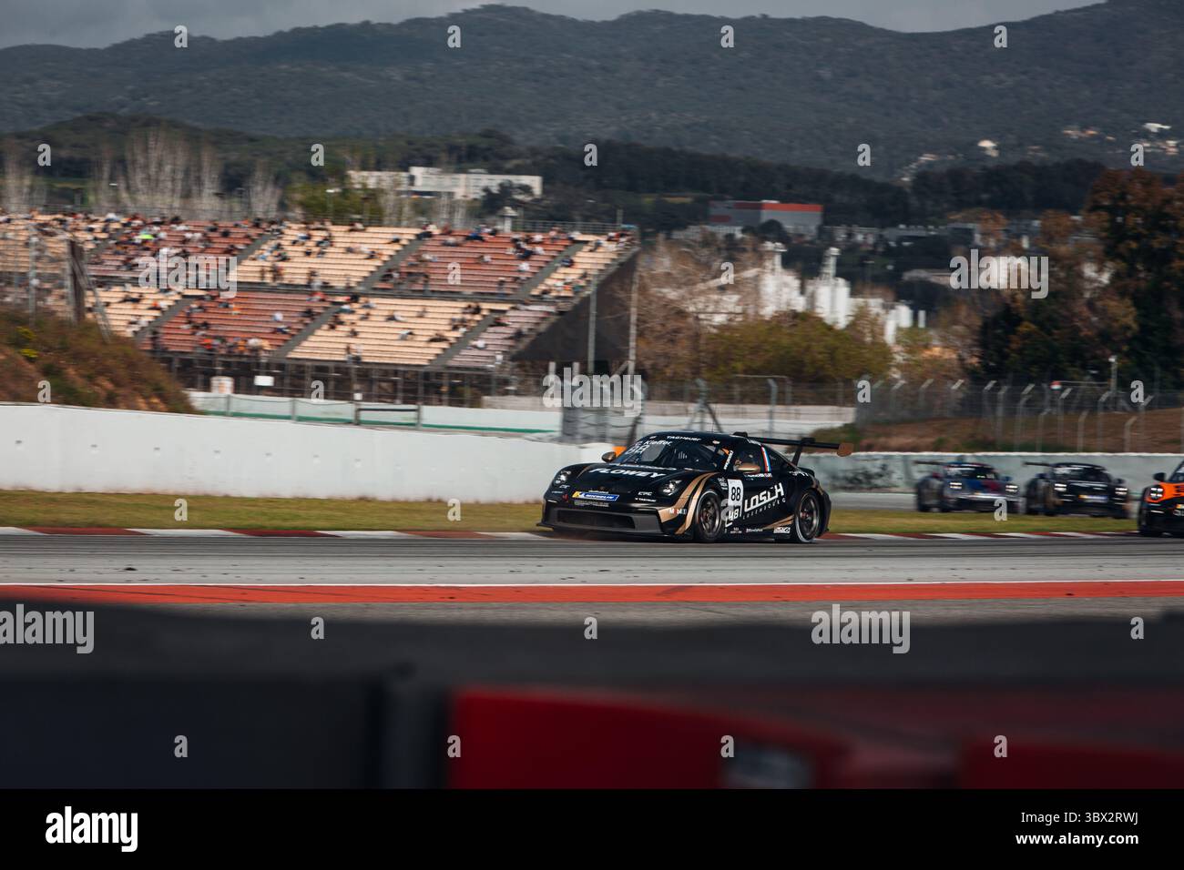 Porsche 911 GT3 Cup auf der Rennstrecke Stockfoto