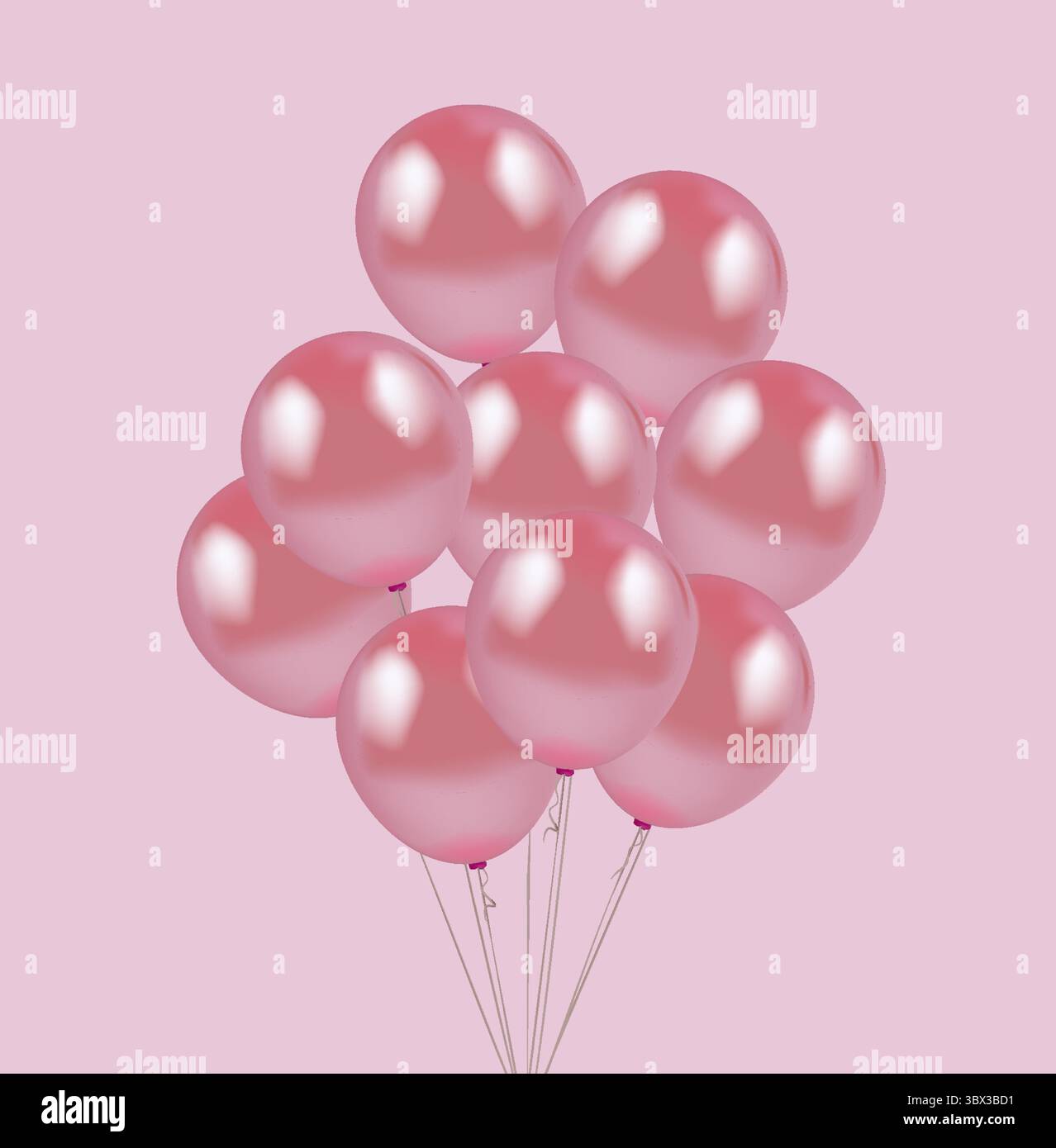 Ein paar realistische pinke Ballons für Geburtstage und Veranstaltungen. Alles Gute Zum Geburtstag. Stock Vektor