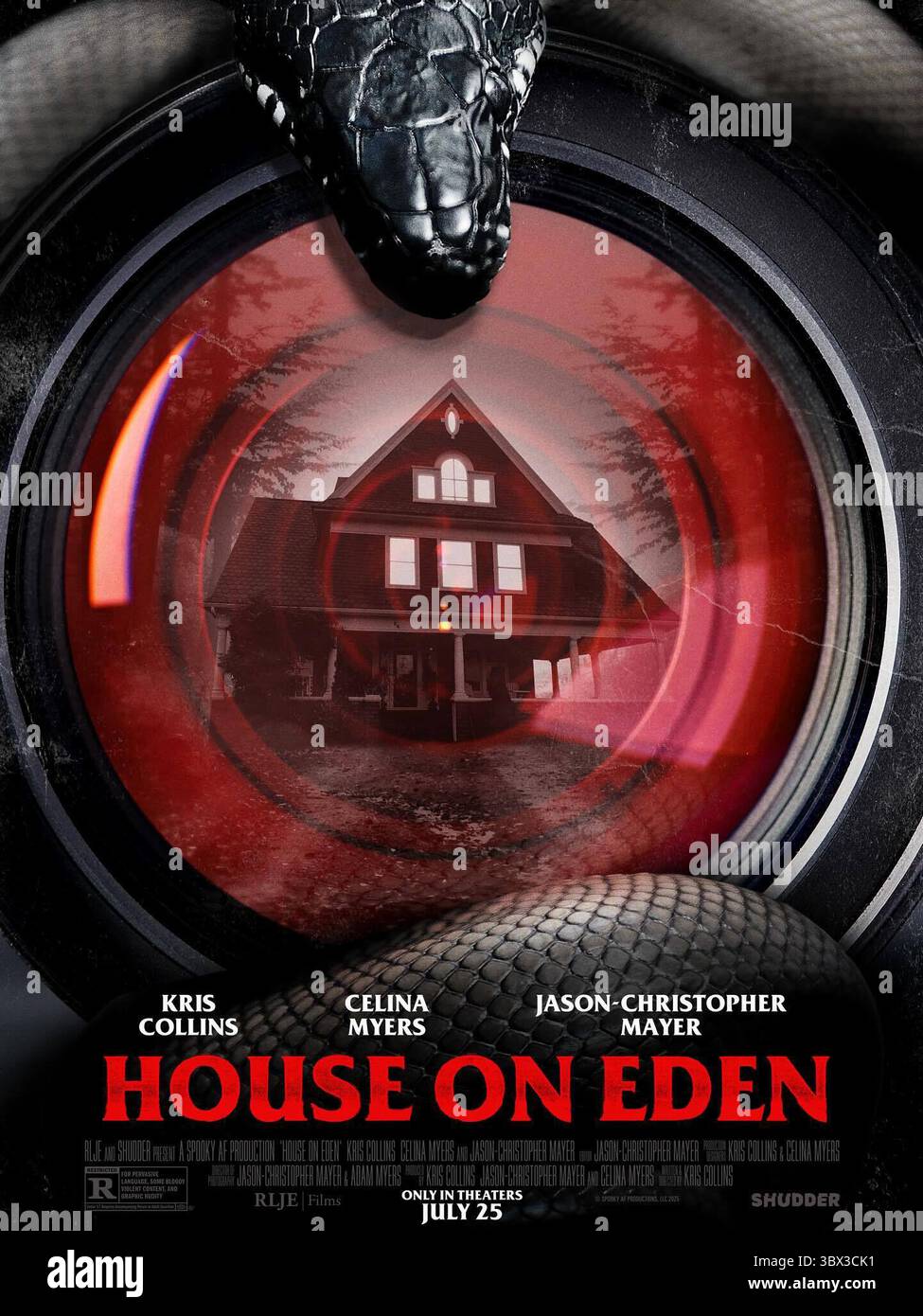 Poster mit dem Film House on Eden Stockfoto