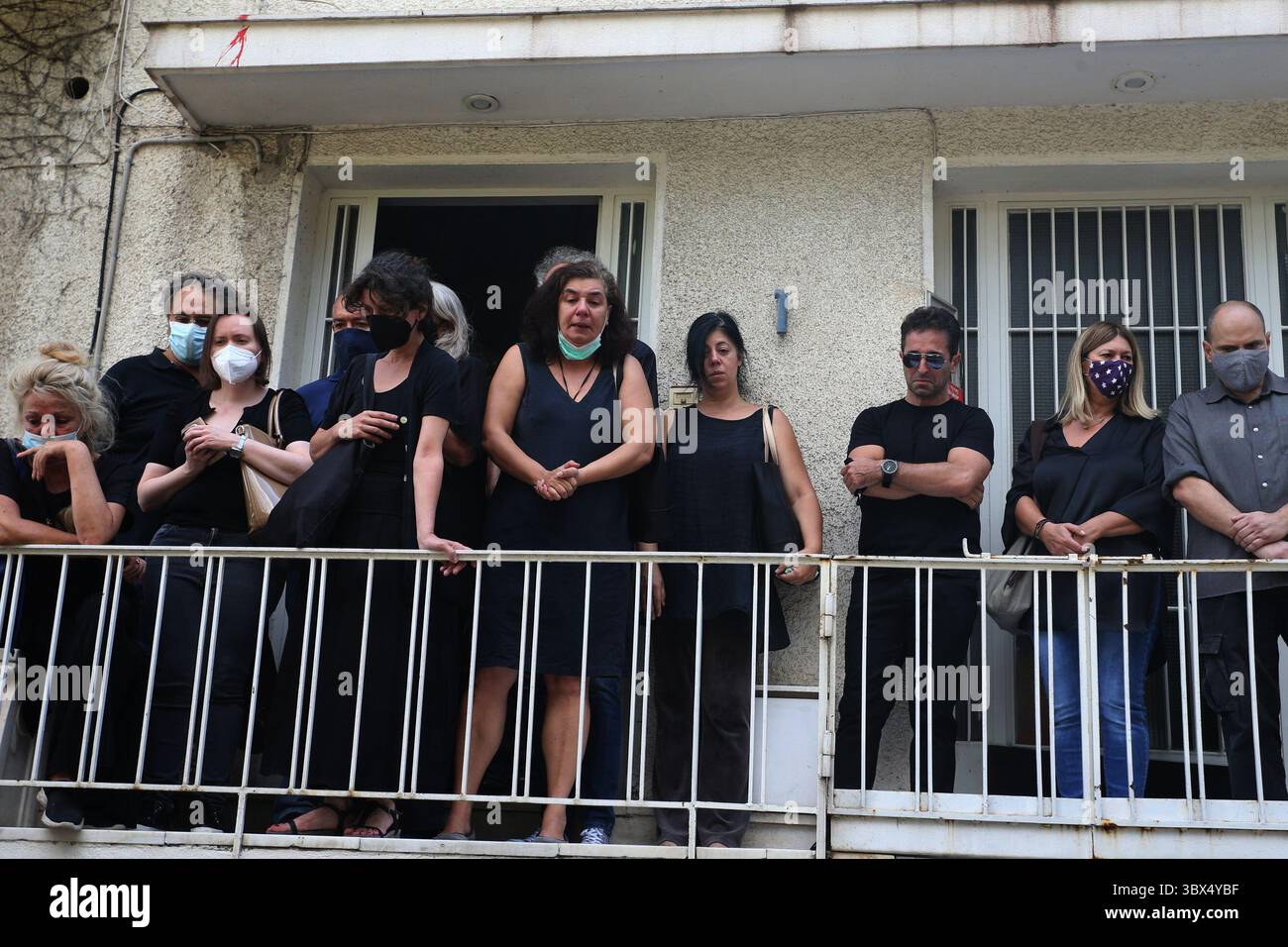 2. September 2021, Athen, Griechenland: Der Komponist Mikis Theodorakis, dessen Leben und Musik die Seele Griechenlands widerspiegelte und in seiner fesselnden Filmmusik für den Film „Â”Zorba der Grieche“ internationale Grenzen überschritt, starb am Donnerstag und stürzte das Land in drei Trauertage. (Foto: © Aristidis VafeiadakisZUMA Press Wire) Stockfoto