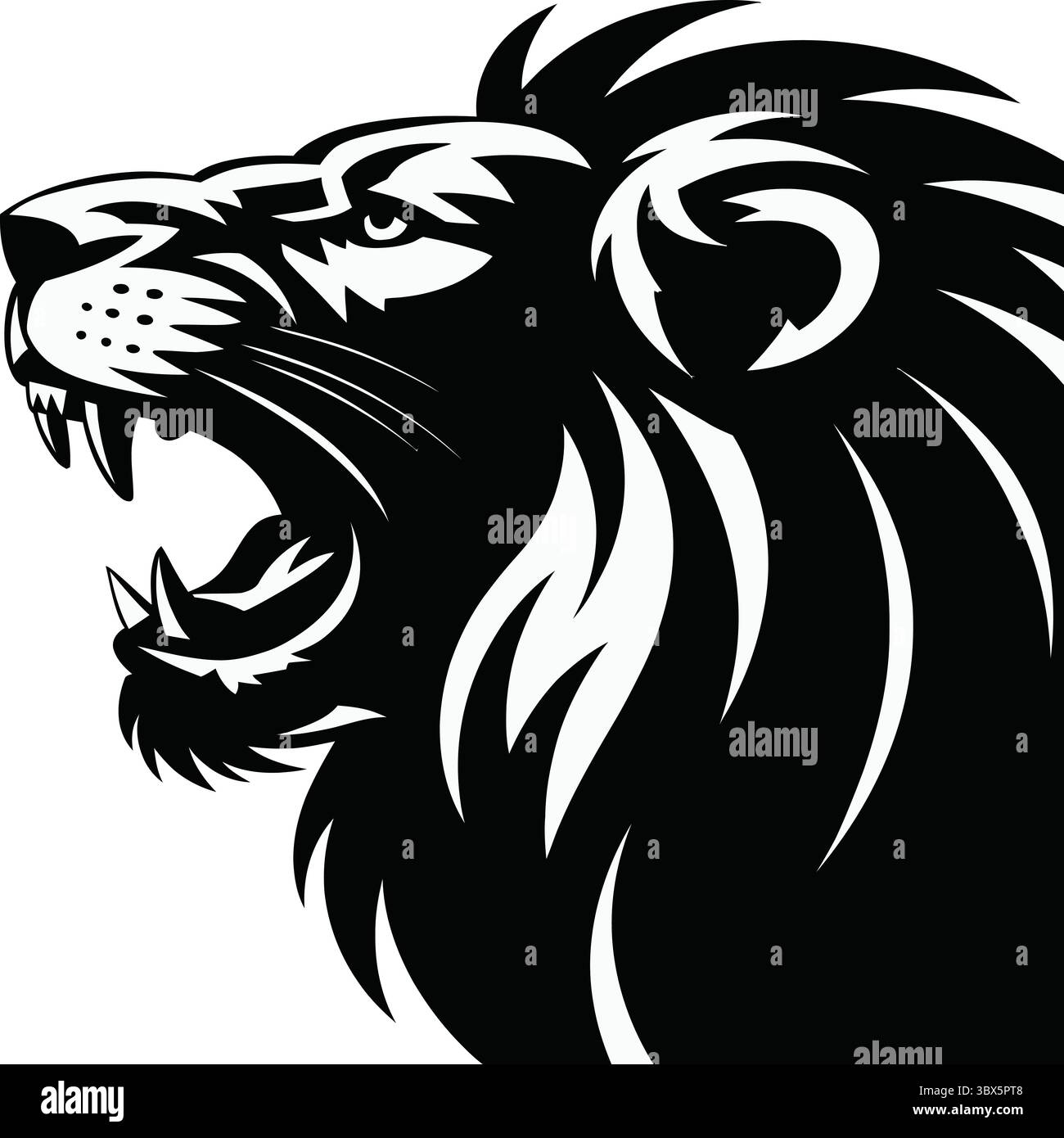 „Bold Lion Head Illustration“ Stock Vektor