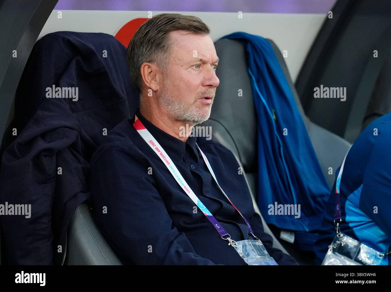 Schweden-Trainer Peter Gerhardsson vor dem Viertelfinalspiel der UEFA Women's Euro 2025 im Stadion Letzigrund in Zürich. Bilddatum: Donnerstag, 17. Juli 2025. Stockfoto