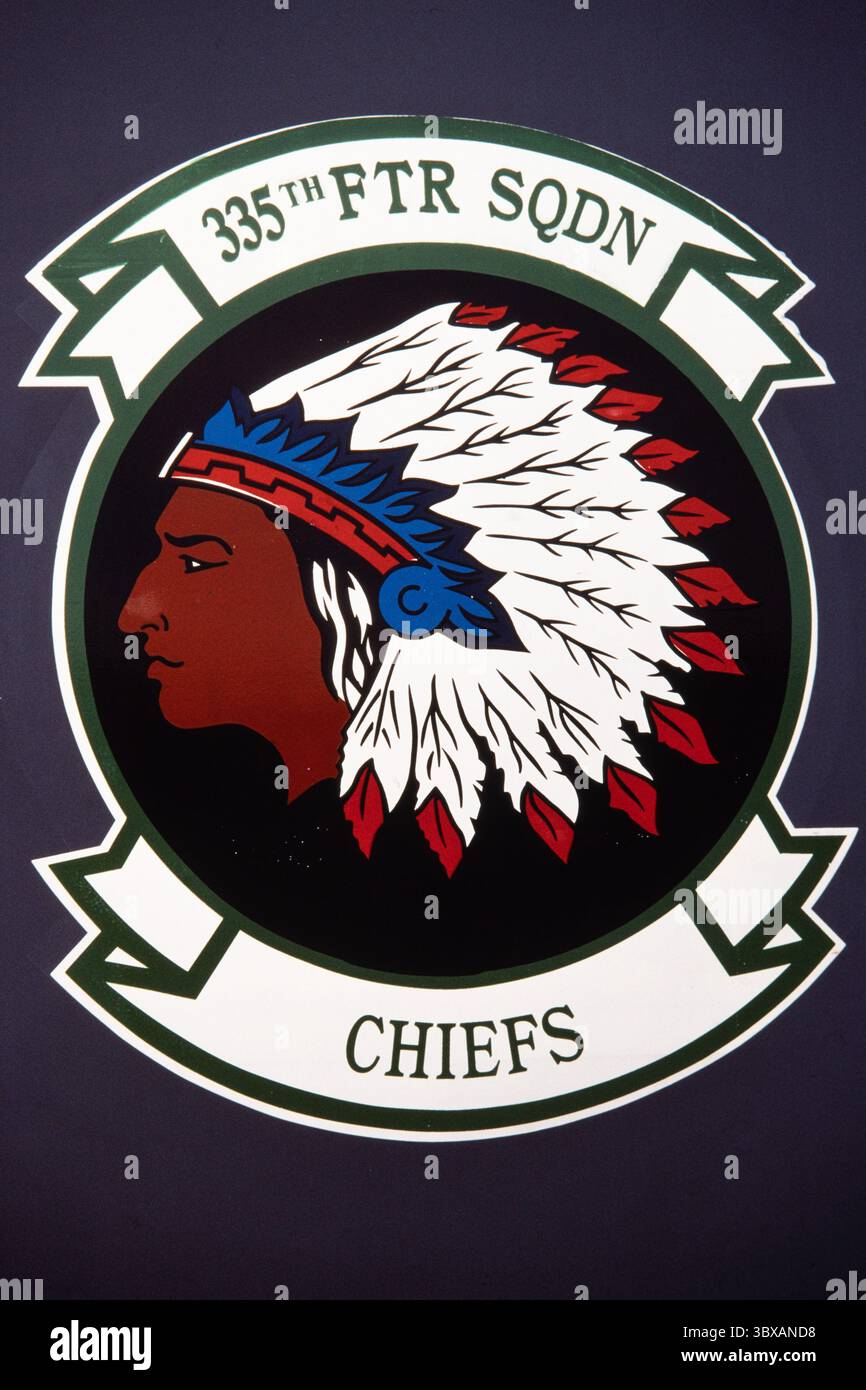 26. Februar 2021, Alamogordo, New Mexico, Vereinigte Staaten: Das Geschwaderabzeichen der US Air Force 335th Fighter Squadron. (Kreditbild: © Jon G. Fuller/VW Pics via ZUMA Press Wire) Stockfoto