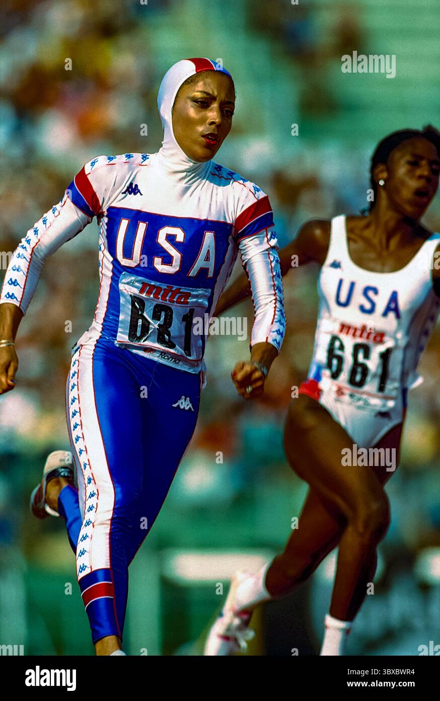 DATEI: Florence Griffith Joyner (USA) bei der Leichtathletik-Weltmeisterschaft 1987, Flo Jo Flo Jo. Quelle: AFLO/Alamy Live News Stockfoto