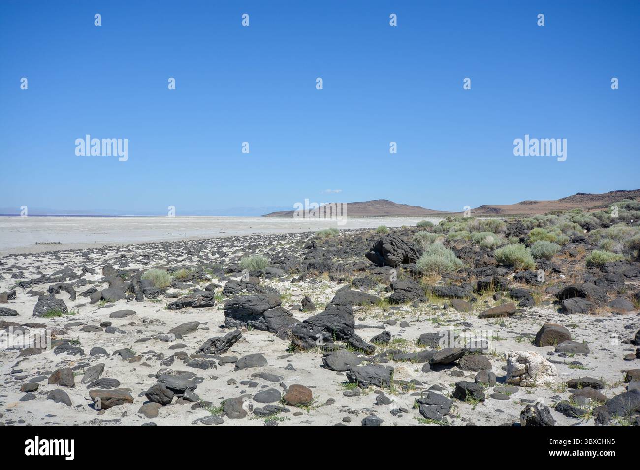 Spiral Jetty von Richard Smithson - ein großartiges Stück Landkunst am Great Salt Lake, Utah Stockfoto