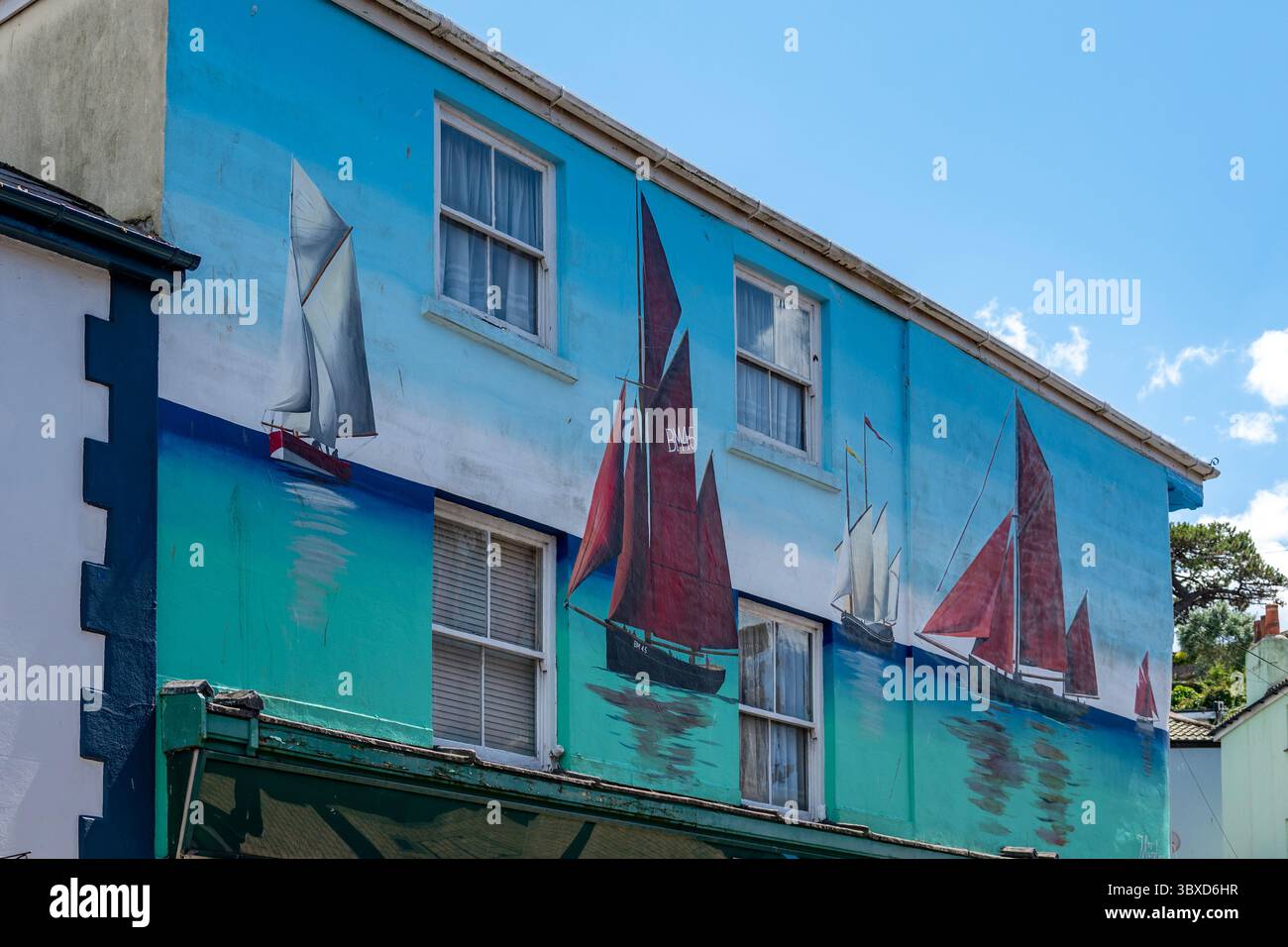 Heritage Fleet Street Art von Mrs Murals in Brixham, Devon, England Stockfoto