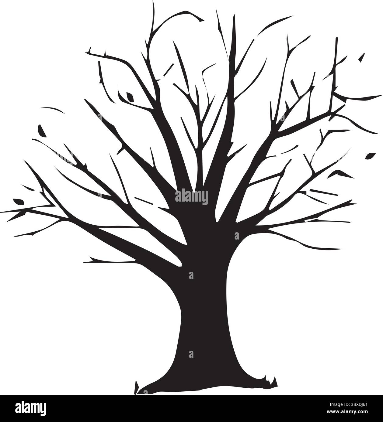 Eine Baumlogo Silhouette Vektor-Kunstillustration mit weißem Hintergrund Stock Vektor