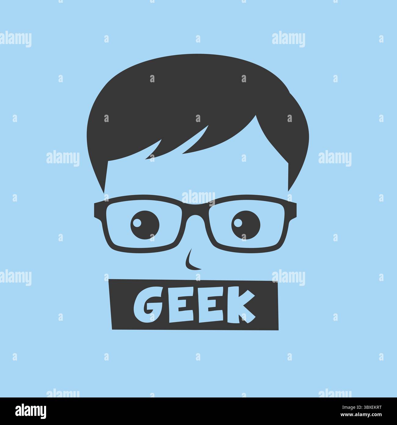 Geek Cartoon Charakter Avatar Vektor Grafik Illustration Stockfoto