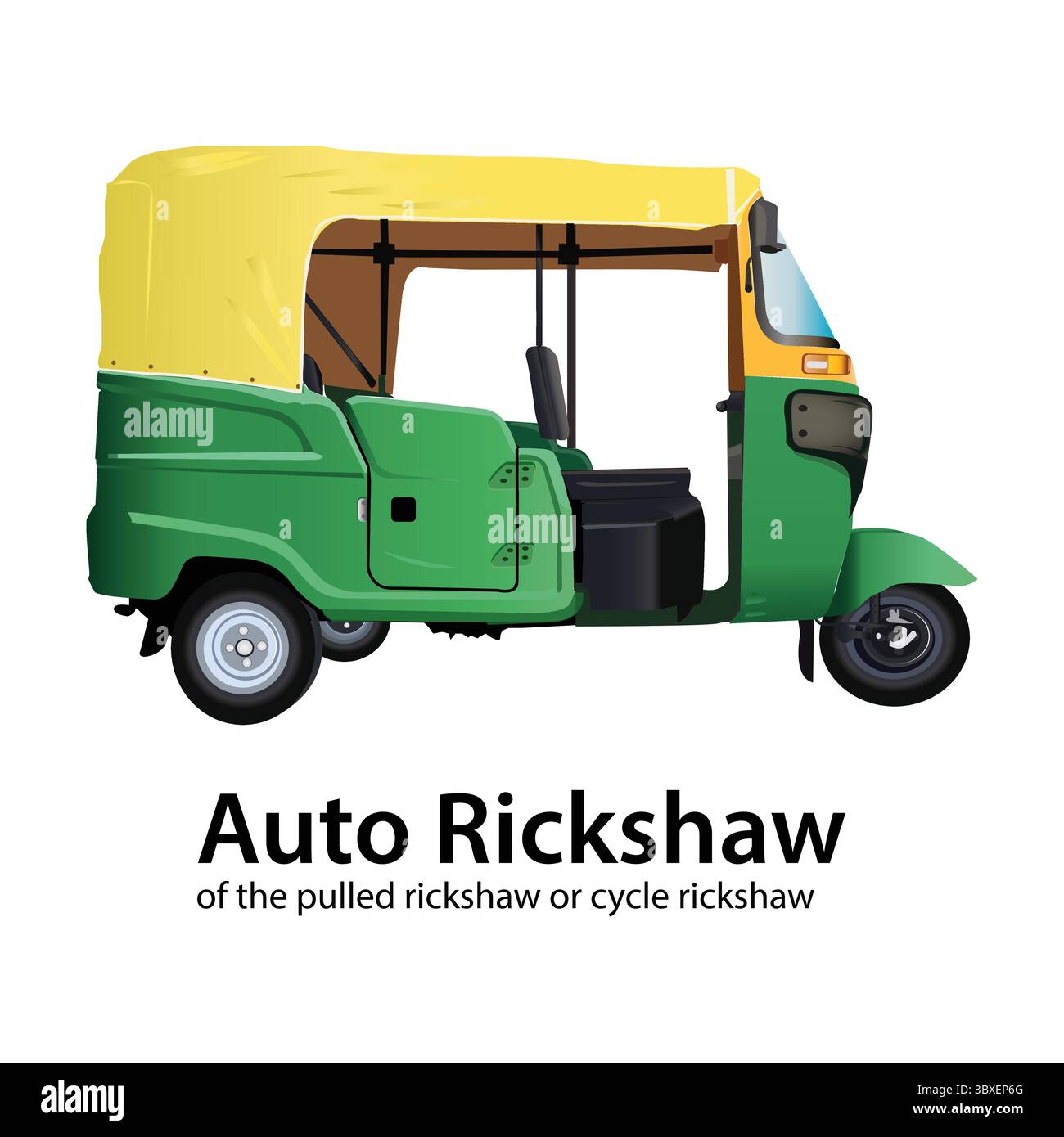 Abbildung der motorisierten Version der Auto-Rikscha Stock Vektor