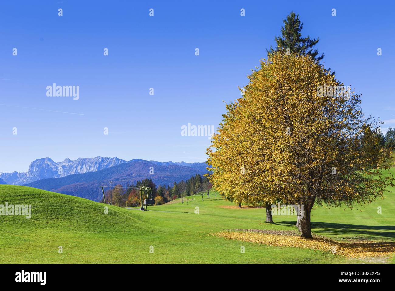Herbst in den Bergen. Alpen. Wunderschöne Herbstlandschaft Stockfoto