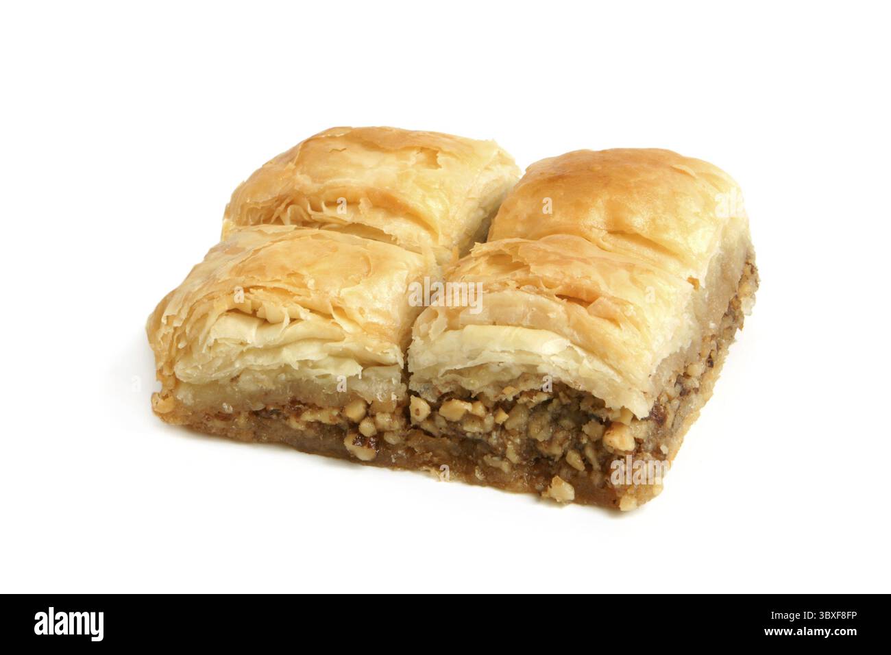 Türkische Spezialitäten auf weißem Hintergrund Stockfoto