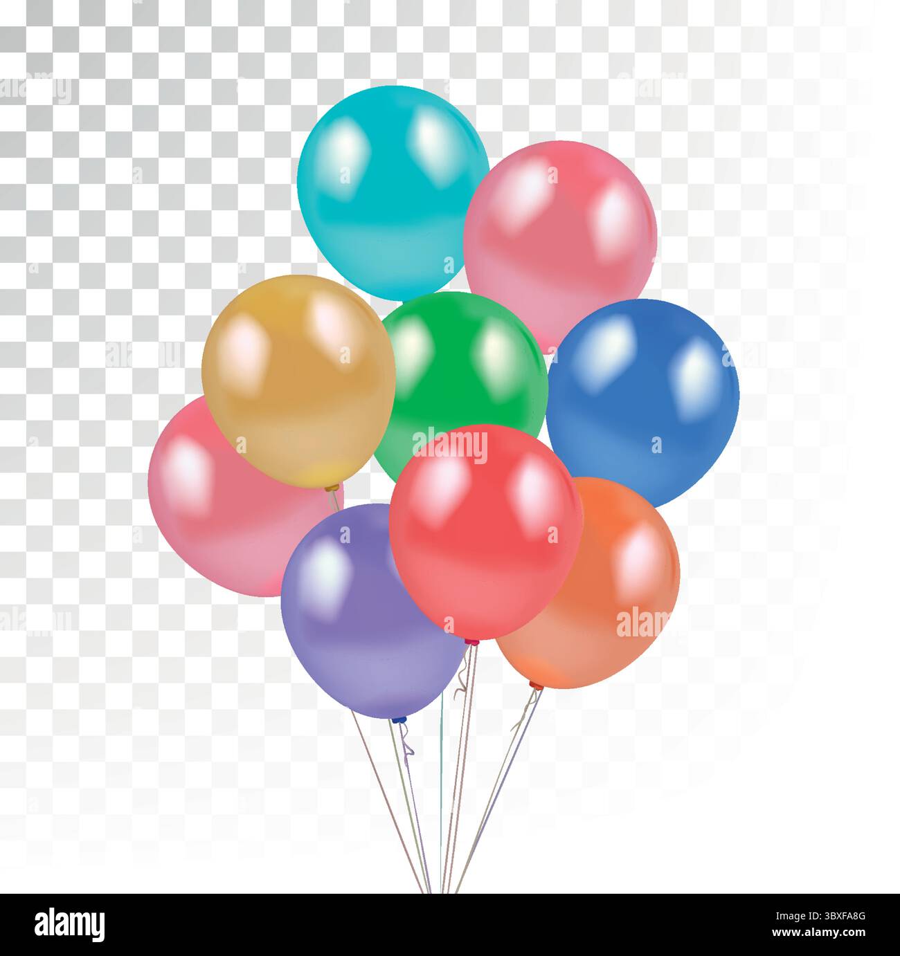 Ein paar realistische Regenbogenballons für Geburtstage und Veranstaltungen. Alles Gute Zum Geburtstag Stock Vektor