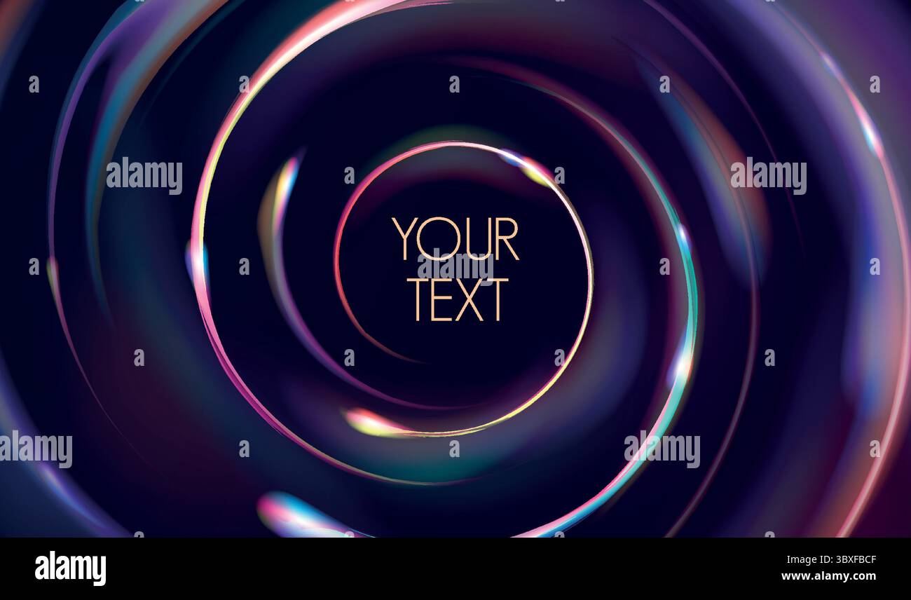 Bewegliche Neonlichter in futuristischer kreisförmiger Form, helles Licht mit Funken. Hintergrund, Hintergrundbild Stock Vektor