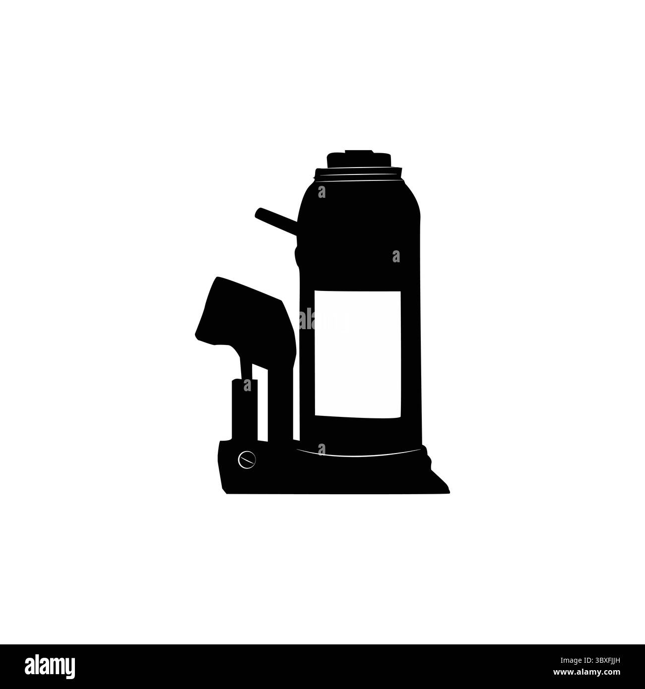 Wagenheber, Achsheber, Flaschenheber, schwarze Silhouette Illustration vol 020 Stock Vektor