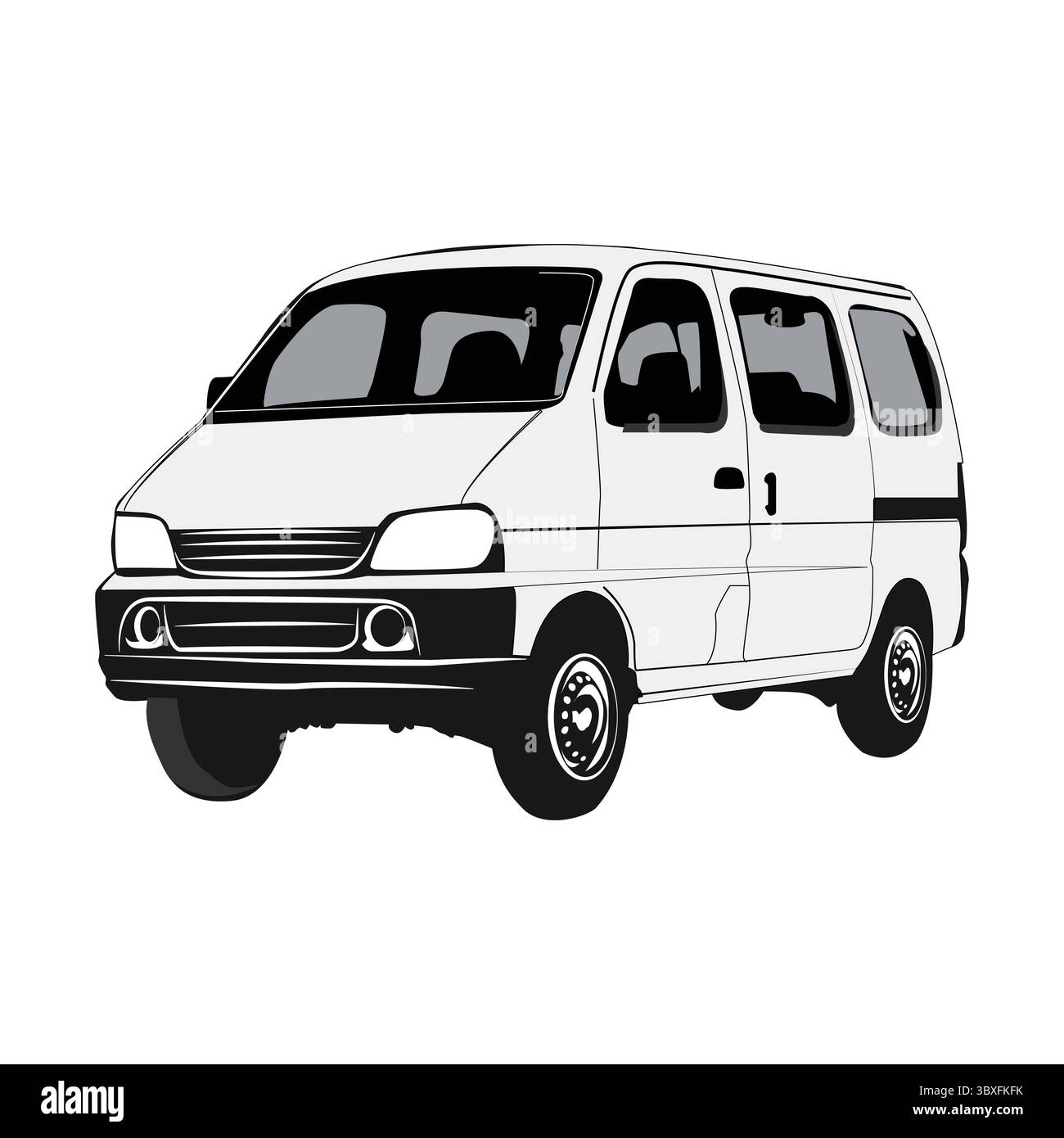 Illustration des Frachtwagens auf weißem Hintergrund Vol 01 Stock Vektor