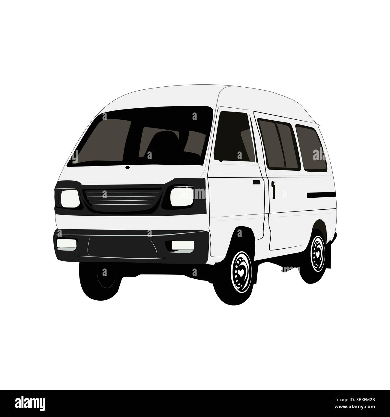 Illustration des Frachtwagens auf weißem Hintergrund Vol 02 Stock Vektor