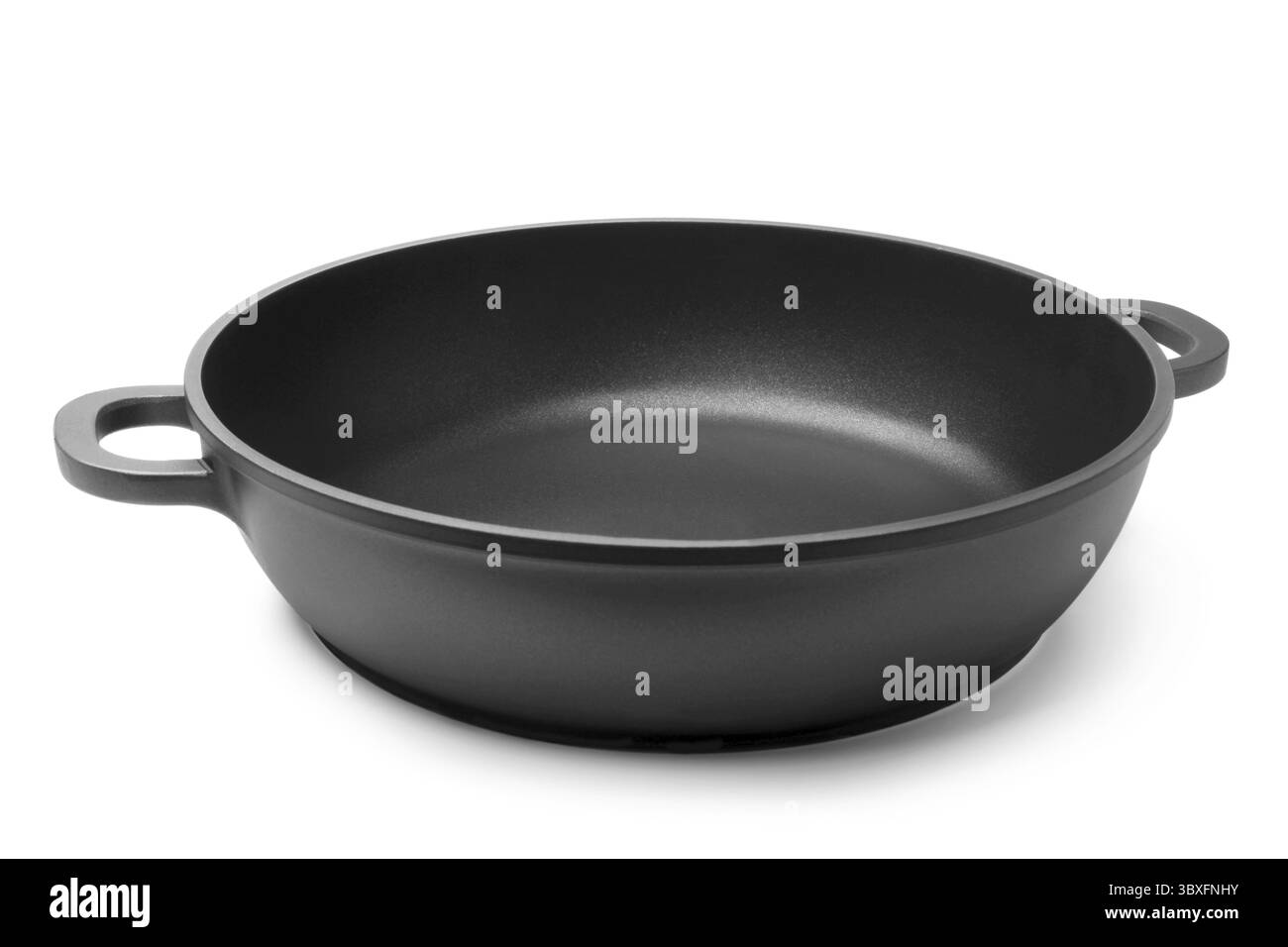 Pfanne auf weißem Hintergrund Stockfoto