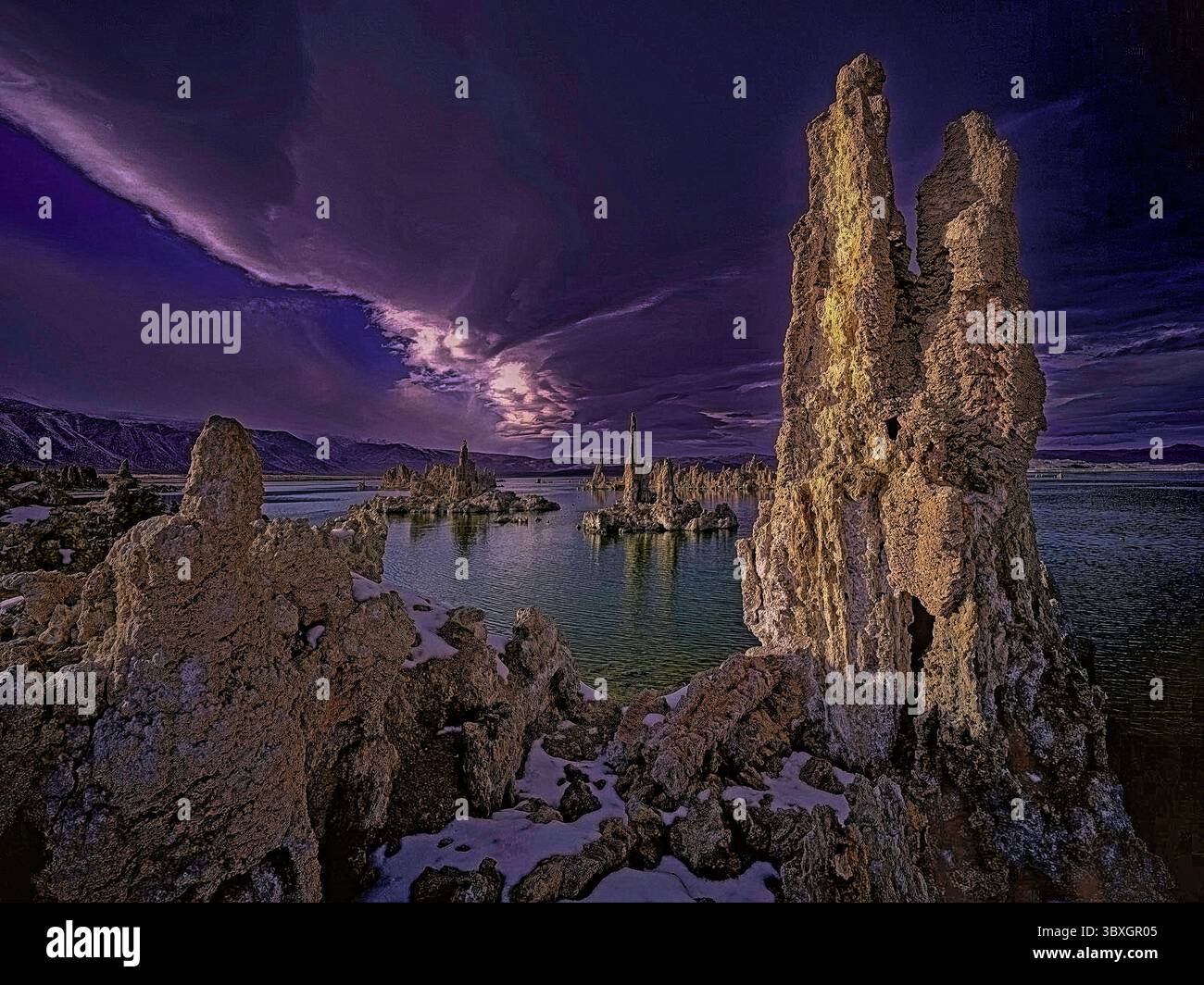 Denkmäler Am Tufasee Stockfoto