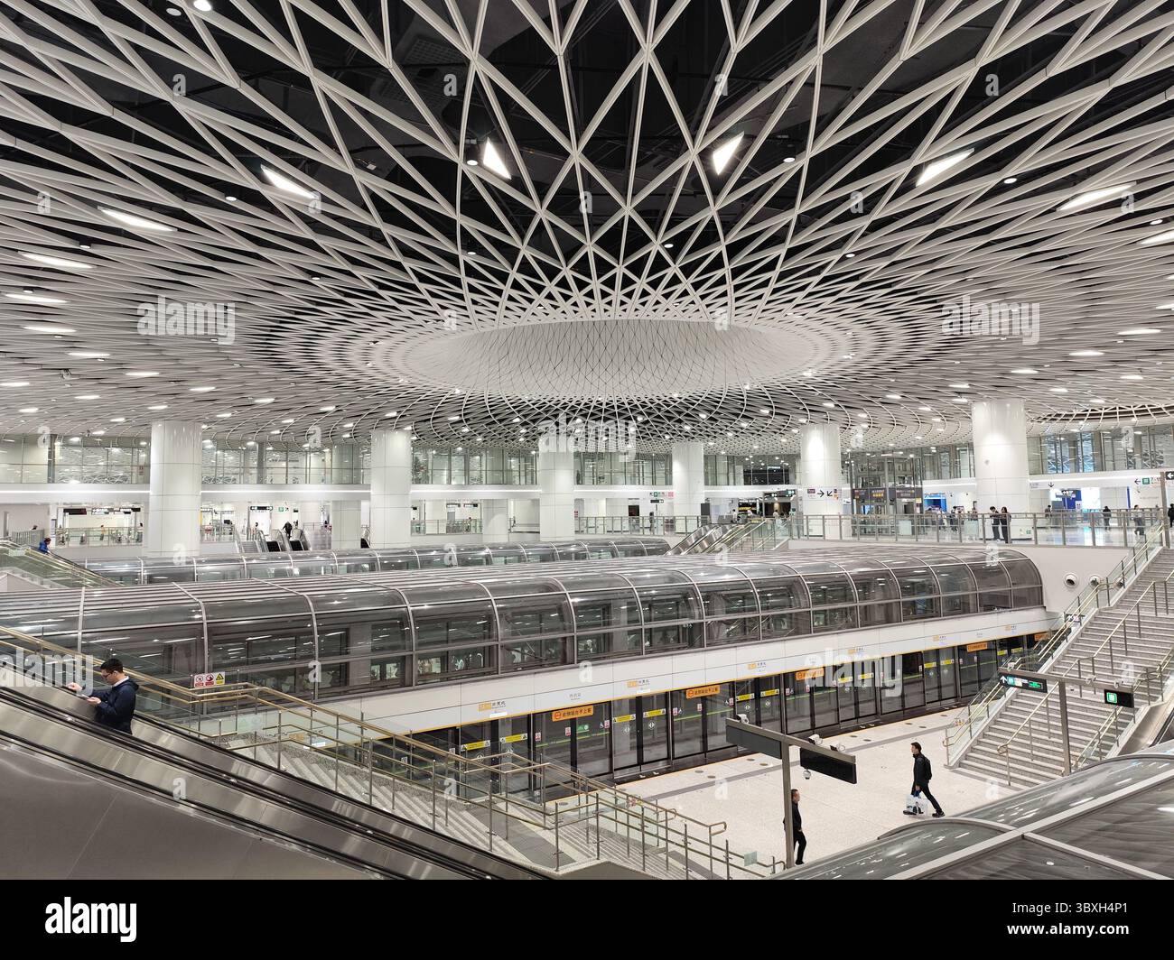 Ganxia North, 甘坑北站, die neu errichtete U-Bahn-Station in Shenzhen, China Stockfoto