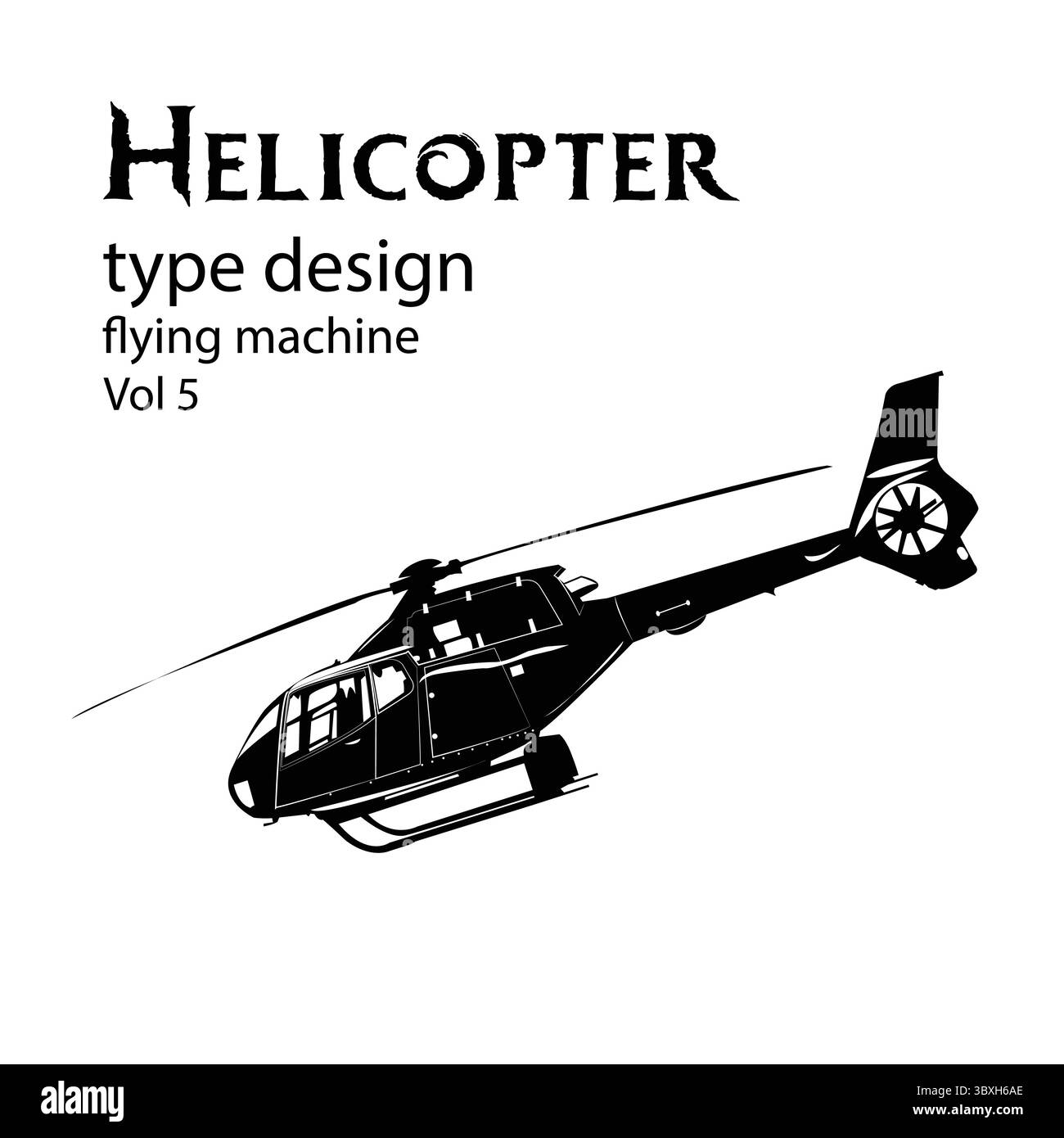 Hubschraubertyp Design Vol 5 Silhouette Formen Illustration vektorbasierte Zeichnung Stock Vektor