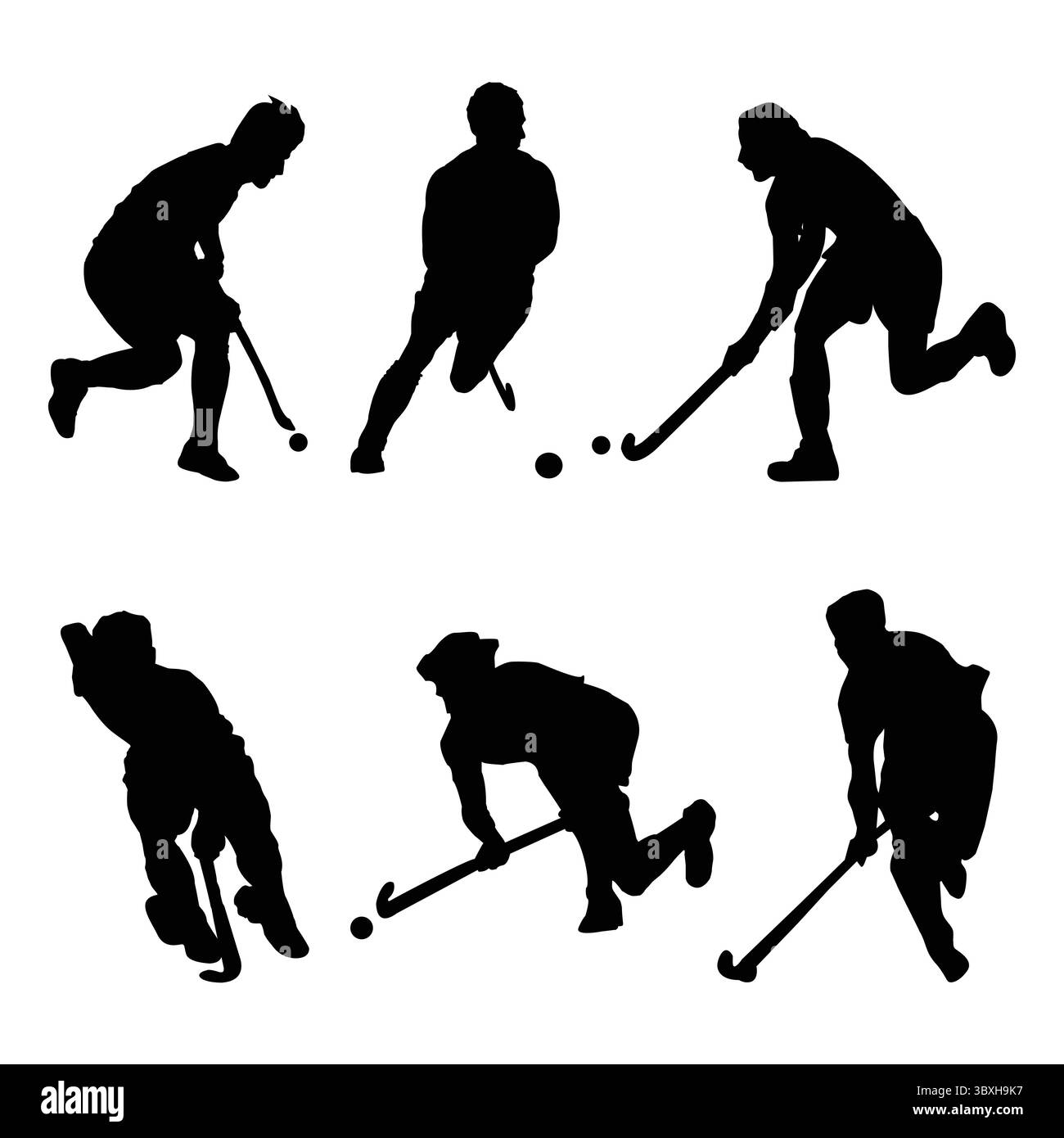 Eishockeyspieler vol 1r Silhouettenzeichnung Stock Vektor
