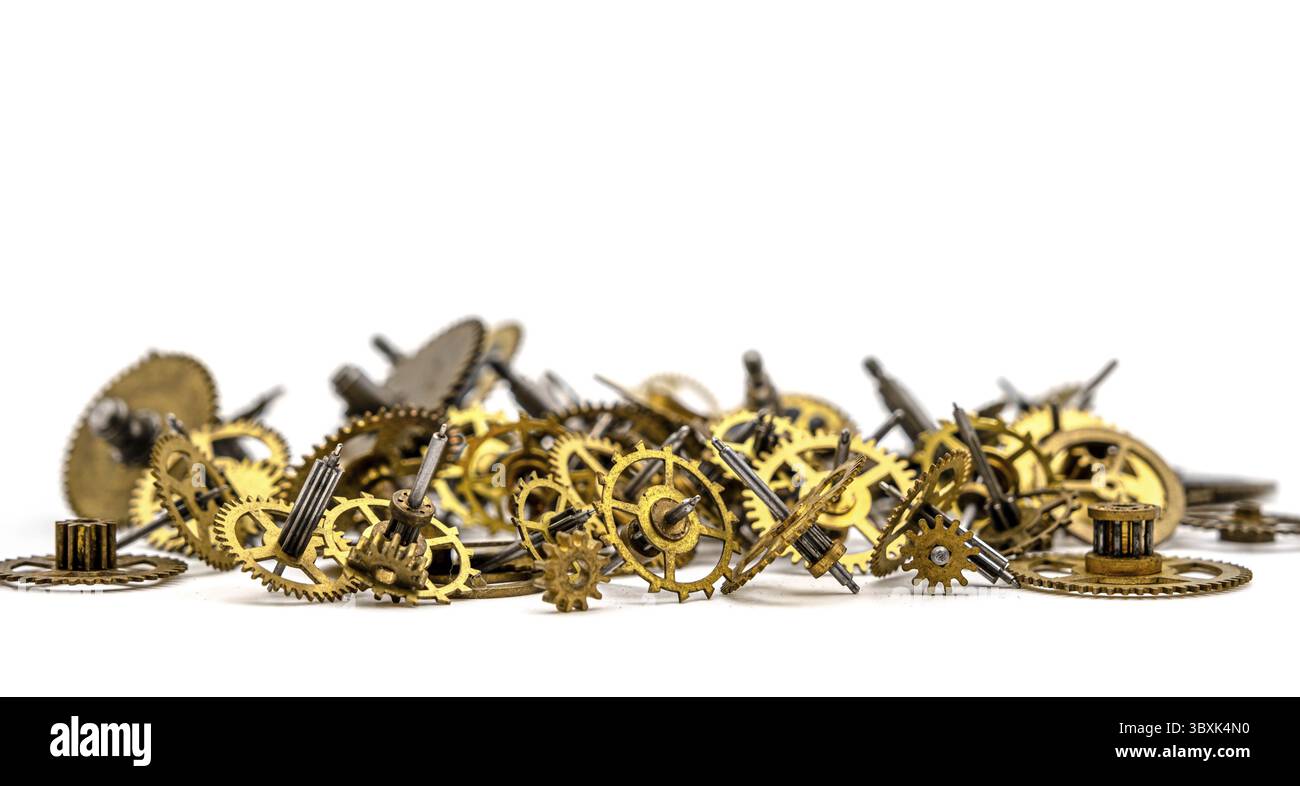 Vintage Zahnräder Zahnräder Kollektion auf weißem Hintergrund gesetzt Stockfoto Vintage Zahnräder Zahnräder Kollektion auf weißem Hintergrund gesetzt Stockfoto