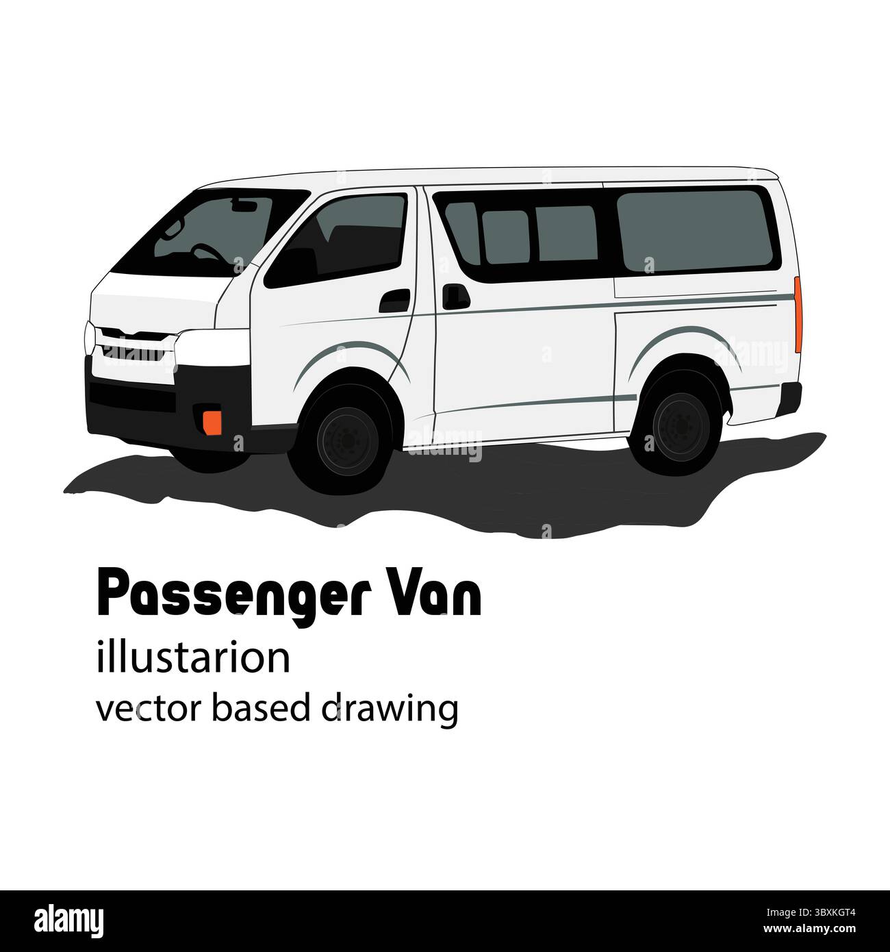 Vektorbasierte Zeichnung für den Beifahrerwagen Stock Vektor