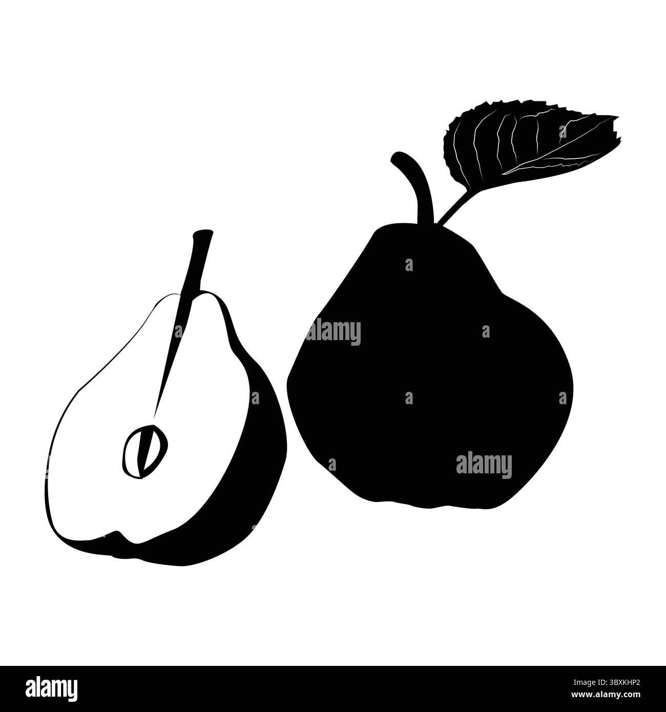 Birnensilhouette isoliert auf weißem Hintergrund Birnensymbol Vektor-Illustration Design Stock Vektor