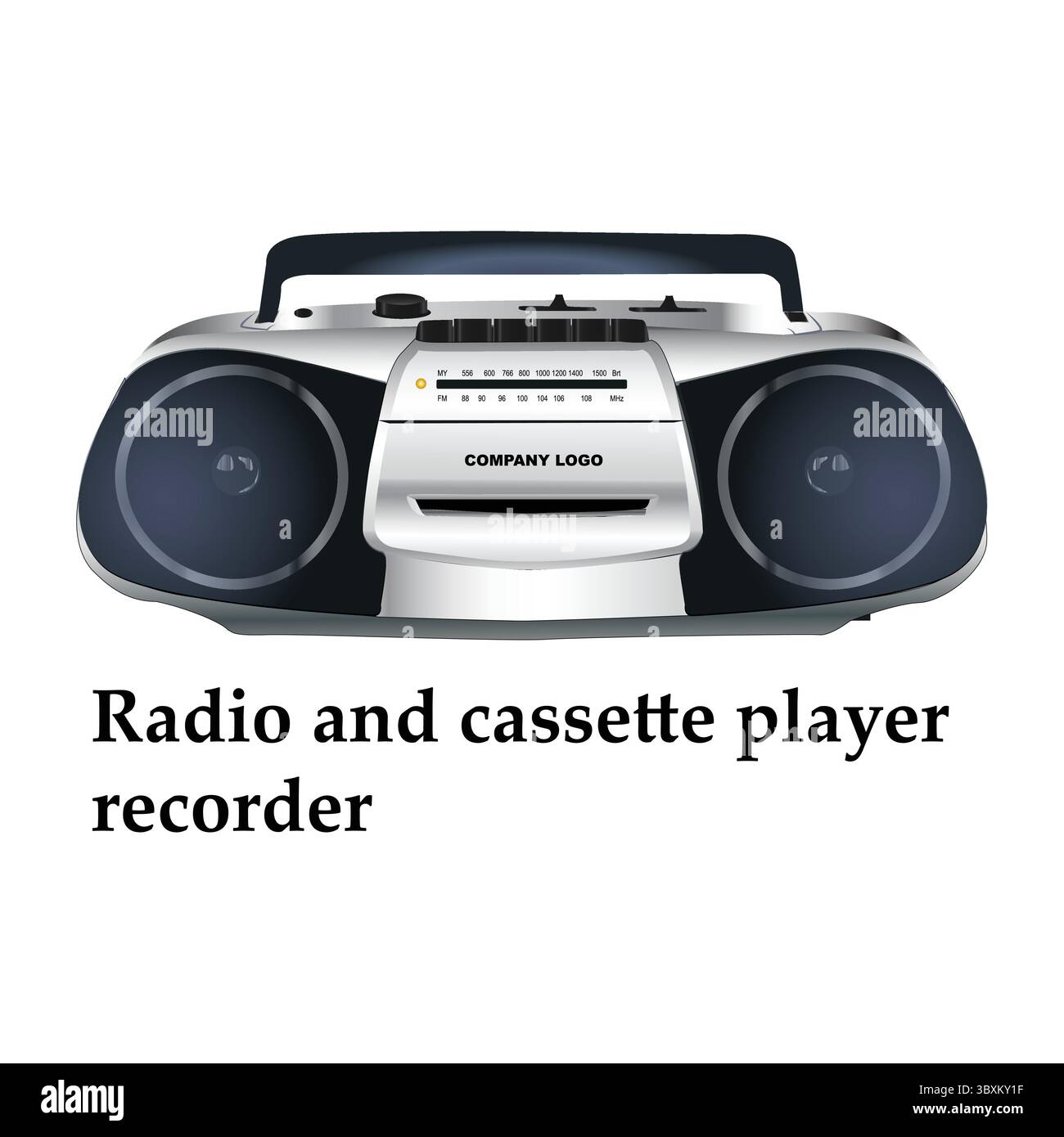 Radio- und Kassettenspieler Recorder Illustration vektorbasierte Zeichnung Vol 02 Stock Vektor