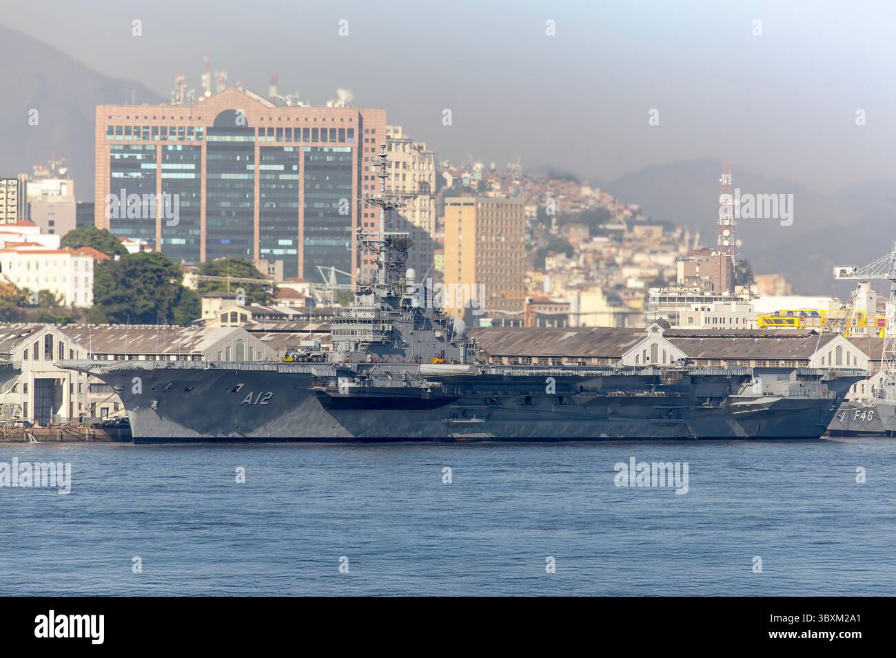 Brasilianischer Flugzeugträger São Paulo in Rio de Janeiro Stockfoto