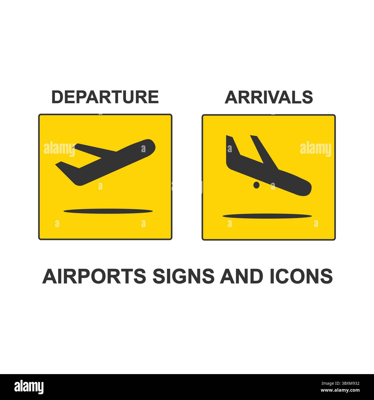 Satz von Flughafenschildern Icon Vektor Illustration Vol 05 Stock Vektor