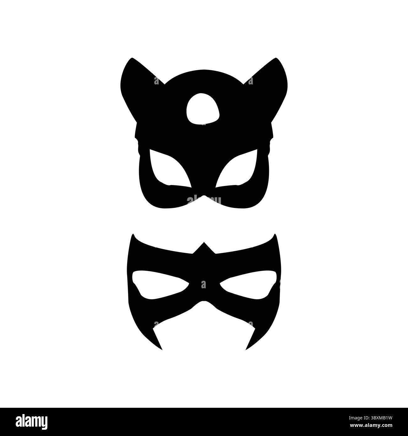 Satz der vektorbasierten Zeichnung Vol 05 der schwarzen Maske Silhouette Illustration Stock Vektor