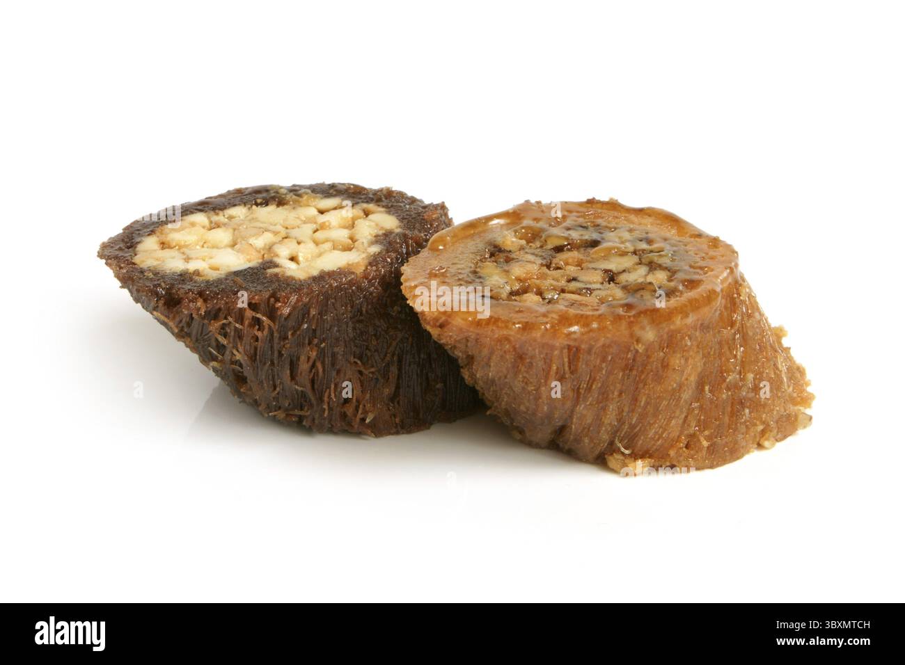 Türkische Spezialitäten auf weißem Hintergrund Stockfoto