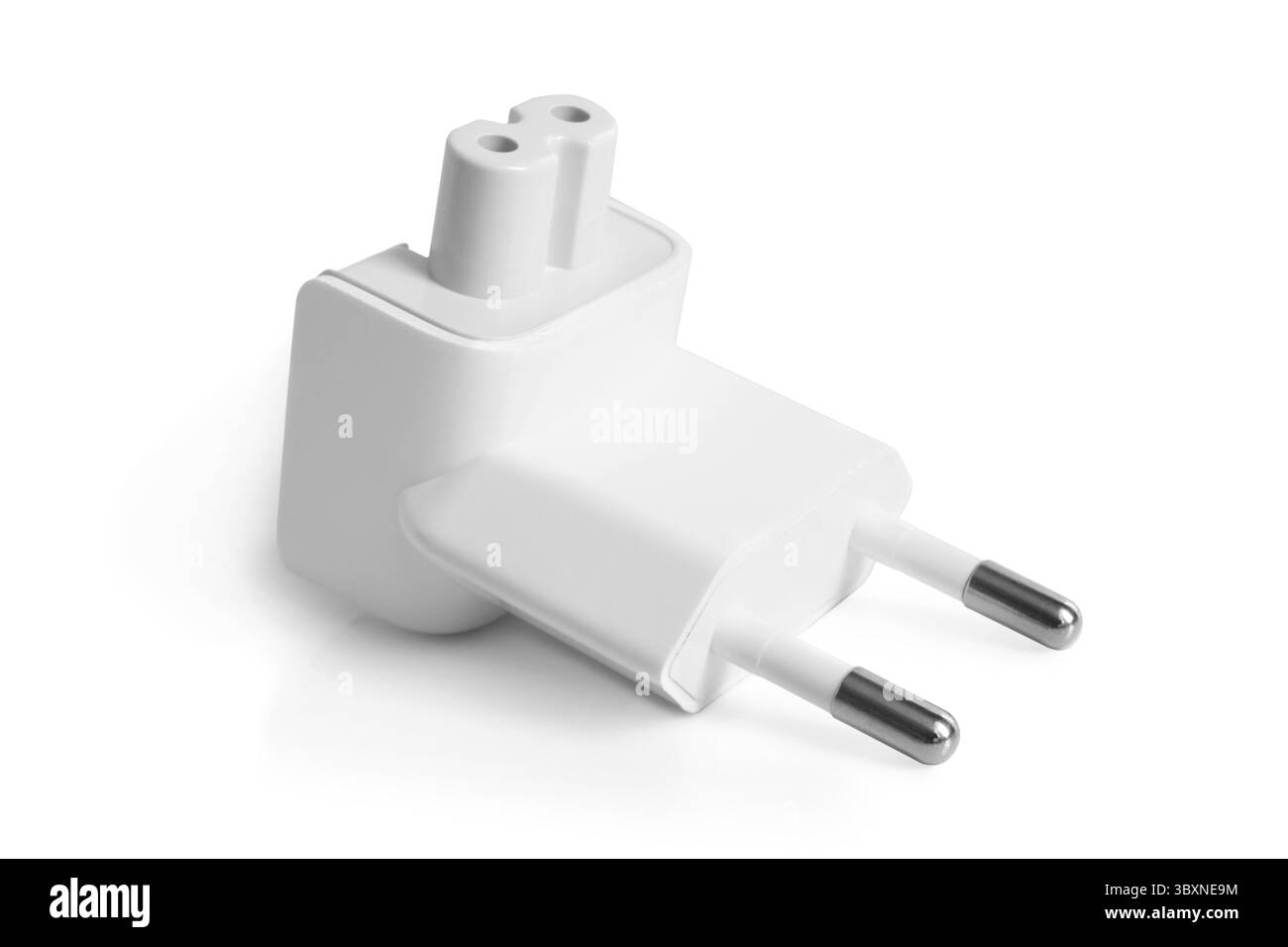 Elektrischer Adapter auf weißem Hintergrund Stockfoto