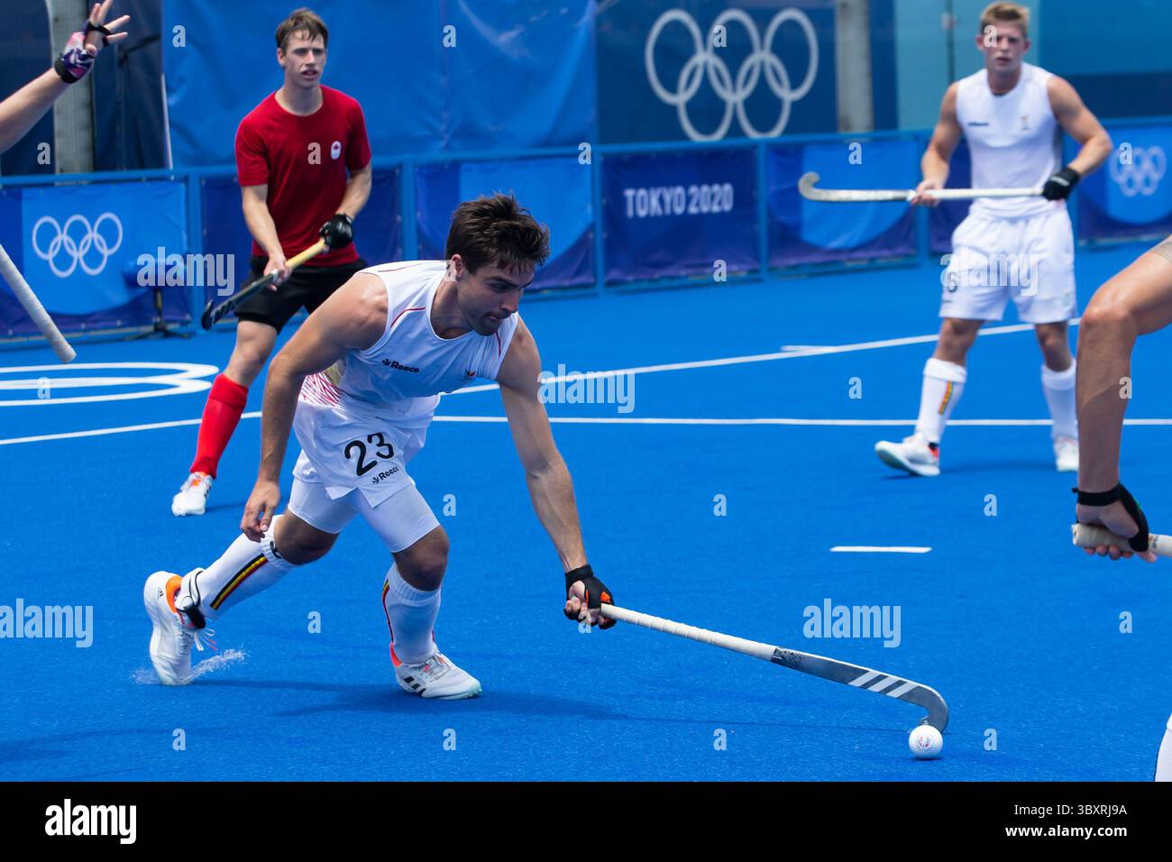 29. Juli 2021: Arthur Anne-Marie Thierry de Sloover (23) vom belgischen Team (23) kontrolliert den Ball während der Olympischen Spiele 2020 in Tokio, Japan. Daniel Lea/CSM}(Kreditbild: &Copy; Daniel Lea/CSM via ZUMA Wire) Stockfoto