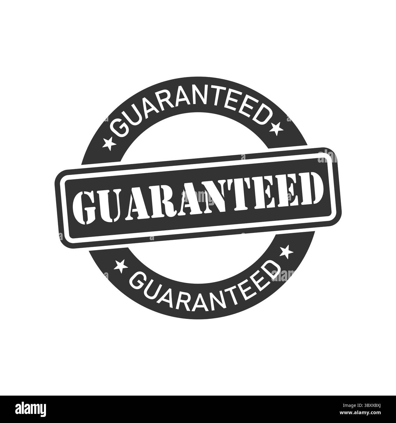 Garantierter Stempel – Runde, Schwarzes Symbol Für Das Assurance-Label Stock Vektor