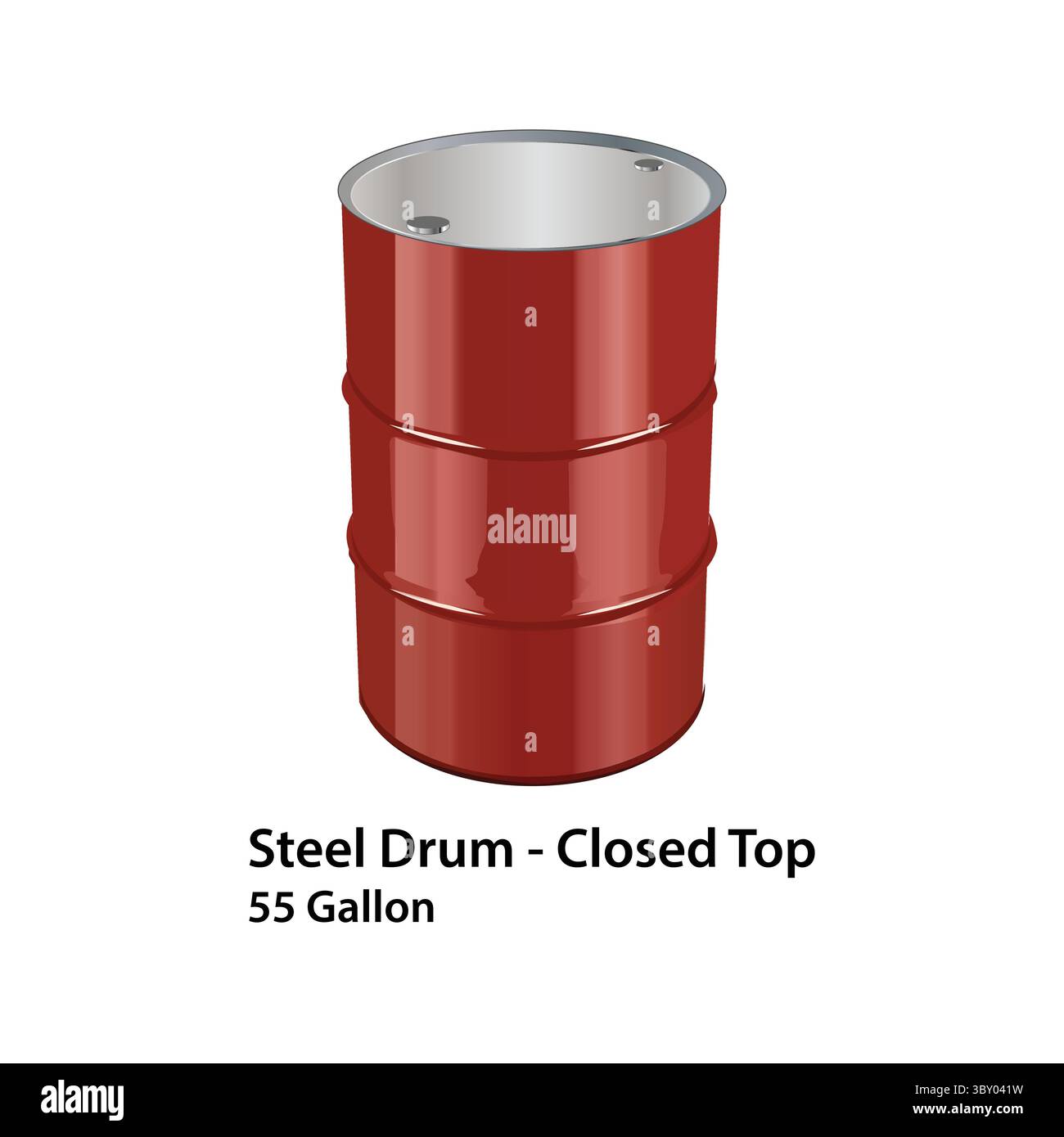 Abbildung: Stahltrommel Geschlossen Oben Stock Vektor