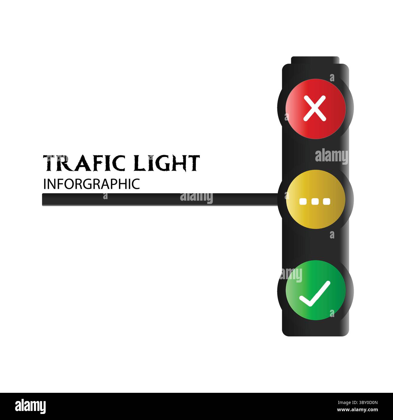 TRAFISCHE LIGHTINFORGRAPHISCHE ILLUSTRATION VEKTORBASIERTE ZEICHNUNG Stock Vektor