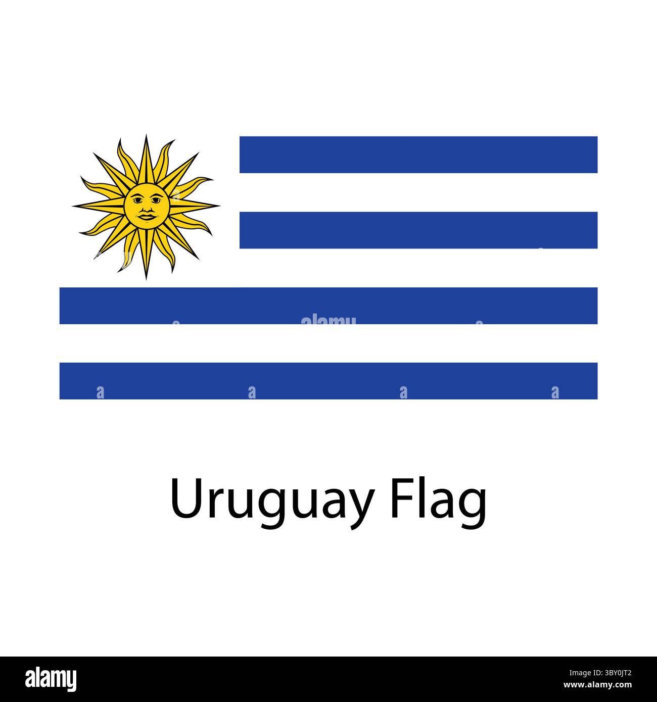 Uruguay Flag Handzeichnung Illustration vektorbasierte Zeichnung Stock Vektor