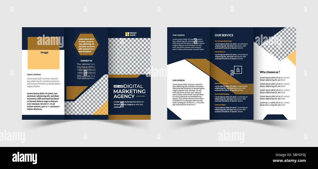 Digital Marketing Agency dreifaches Broschürendesign Stock Vektor