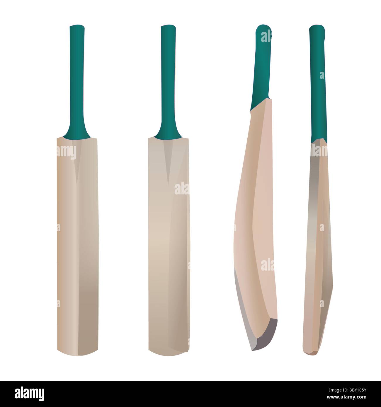 Willow Cricket Fledermaus Hand Zeichnung Illustration auf vektorbasiertem weißen Hintergrund Vol 01 Stock Vektor