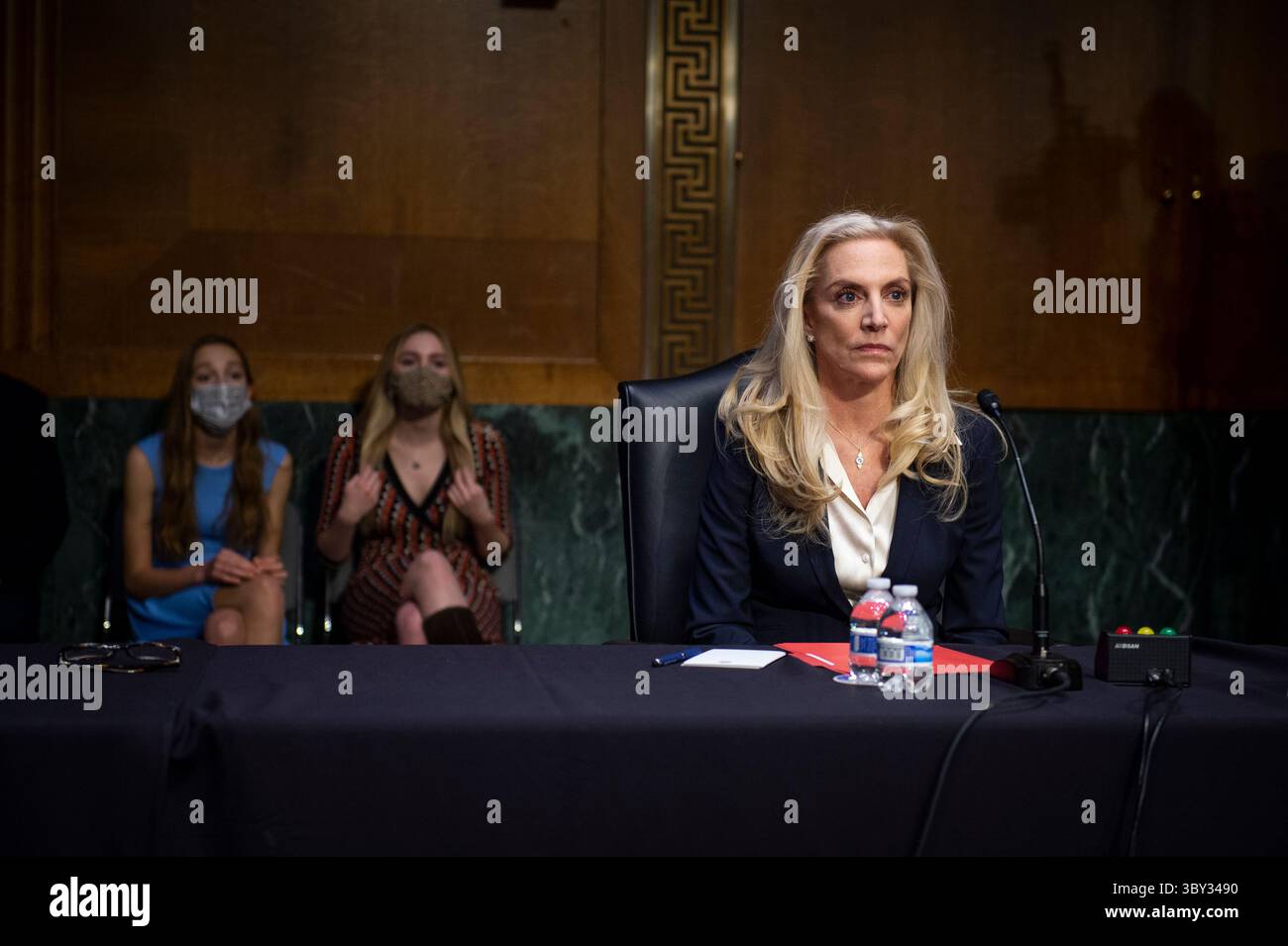 13. Januar 2022, Washington, District of Columbia, USA: Lael Brainard tritt am Donnerstag, 13. Januar 2022 vor einer Anhörung des Senatsausschusses für Banken, Wohnungsbau und Stadtentwicklung zur Ernennung als stellvertretende Vorsitzende des Board of Governors des Federal Reserve Systems im Dirksen Senate Office Building in Washington, DC, vor (Credit Image: © Rod Lamkey/CNP via ZUMA Press Wire) Stockfoto