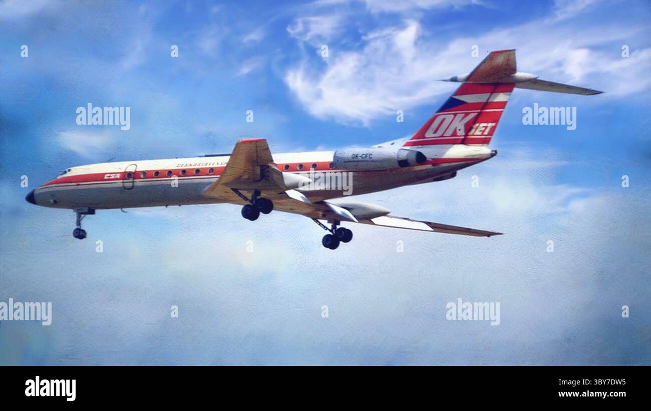 Tupolov Tu-134 Tschechoslowakische Fluggesellschaften Stockfoto
