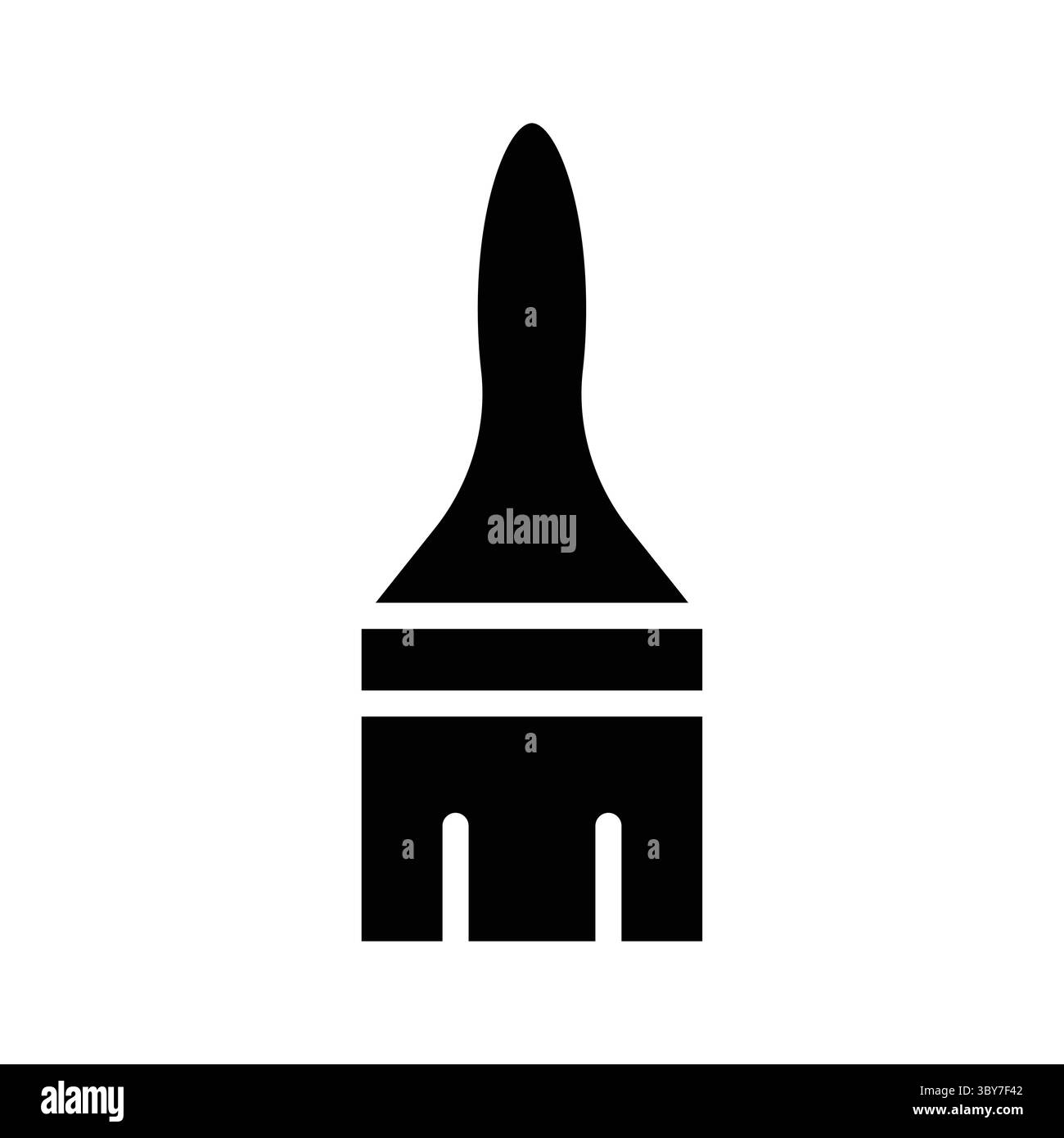 Einfaches Symbol für schwarze Pinsel, ideal für die Illustration von Kreativität, Kunstprojekten und Designtools. Perfekt für moderne künstlerische Themen und Werbepartner Stock Vektor