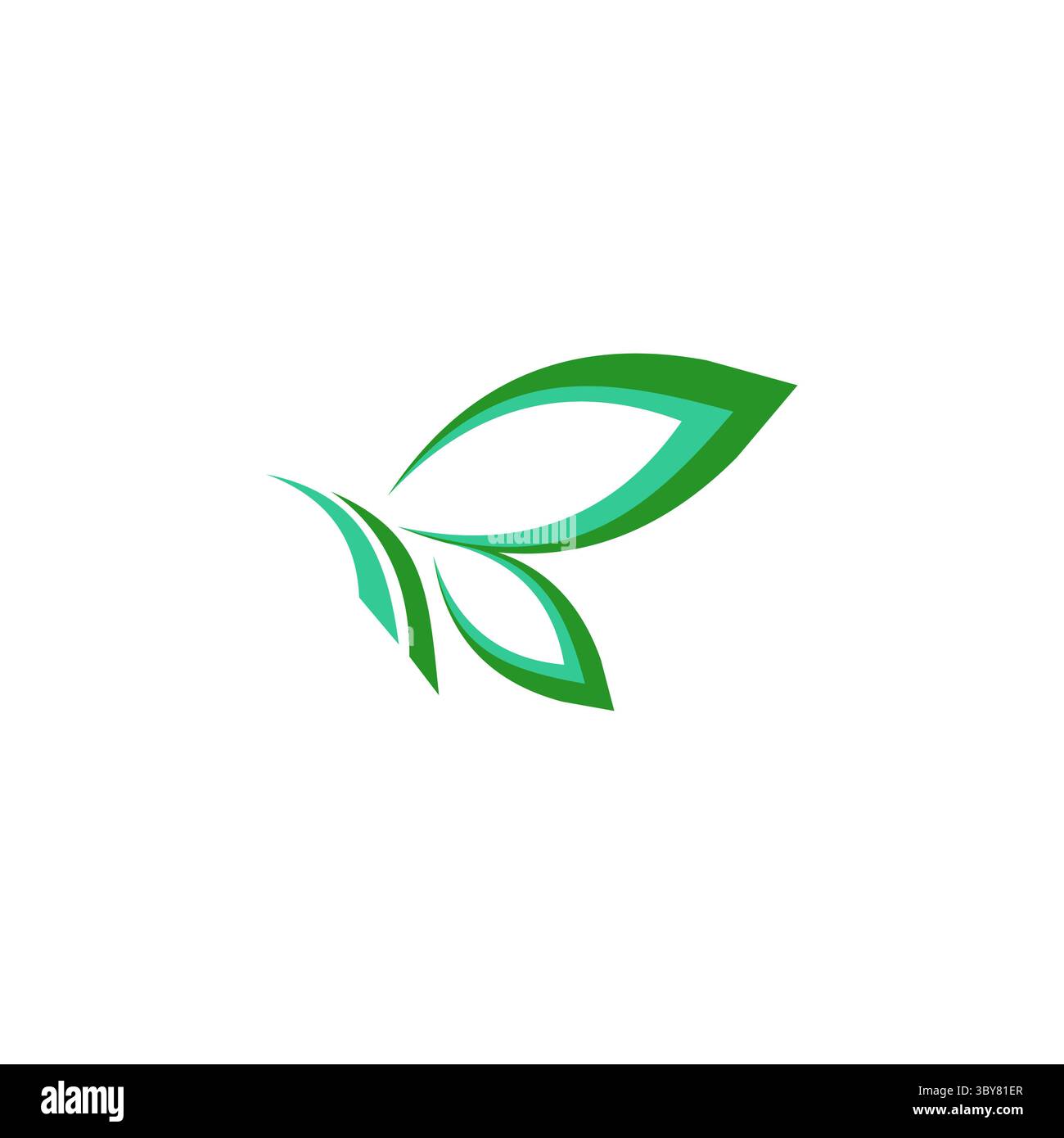 Schönheit Schmetterling Logo Symbol Symbol, grüne Blätter Konzept Schmetterling Logo Symbol Symbol Vektor Design Stock Vektor