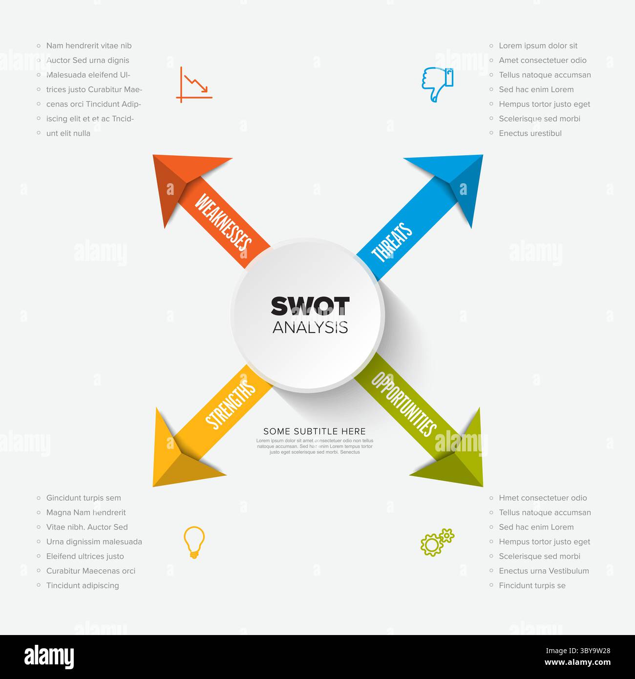 Elemental Swot Diese visuell ansprechende Infografik zur SWOT-Analyse stellt wichtige ...